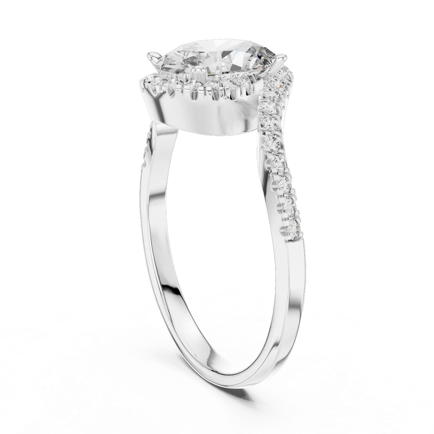 Bague de fiançailles Magnolia 1,14 ct n°2 en or blanc 18 carats, diamant ovale, vue 1