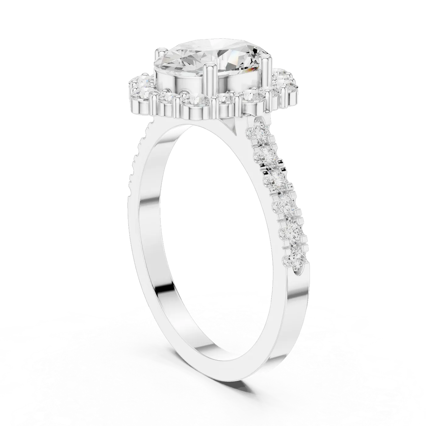 Bague de fiançailles Magnolia 1,43 ct n°2 en or blanc 18 carats, diamant ovale, vue 1