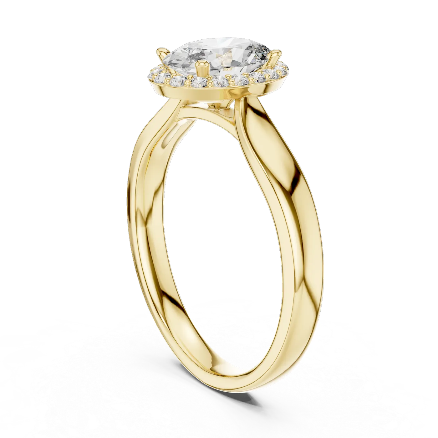 Bague de fiançailles Magnolia 0,74 ct en or jaune 18 carats, diamant ovale, vue 1