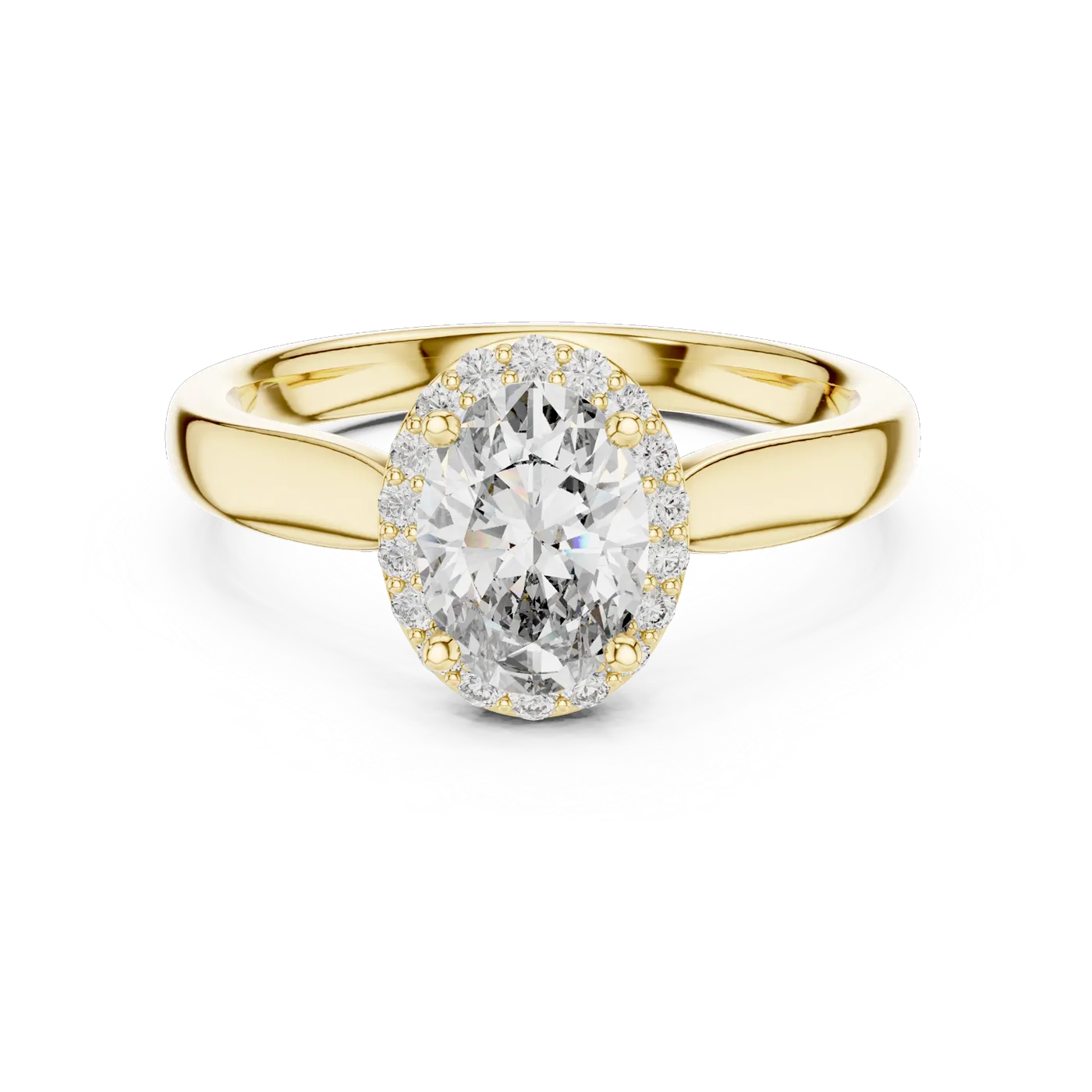 Bague de fiançailles Magnolia 0,77 ct en or jaune 18 carats, diamant ovale, vue 4