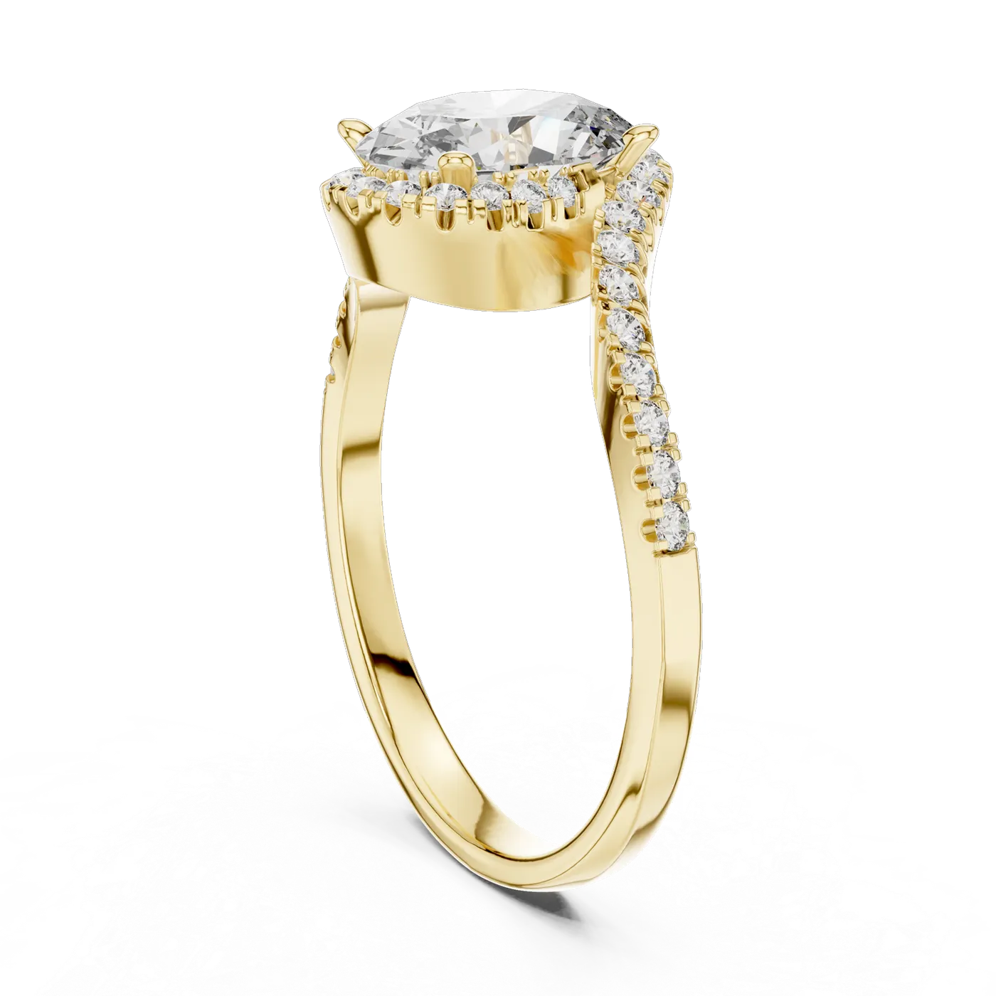 Bague de fiançailles Magnolia 1,14 ct n°2 en or jaune 18 carats, diamant ovale, vue 1