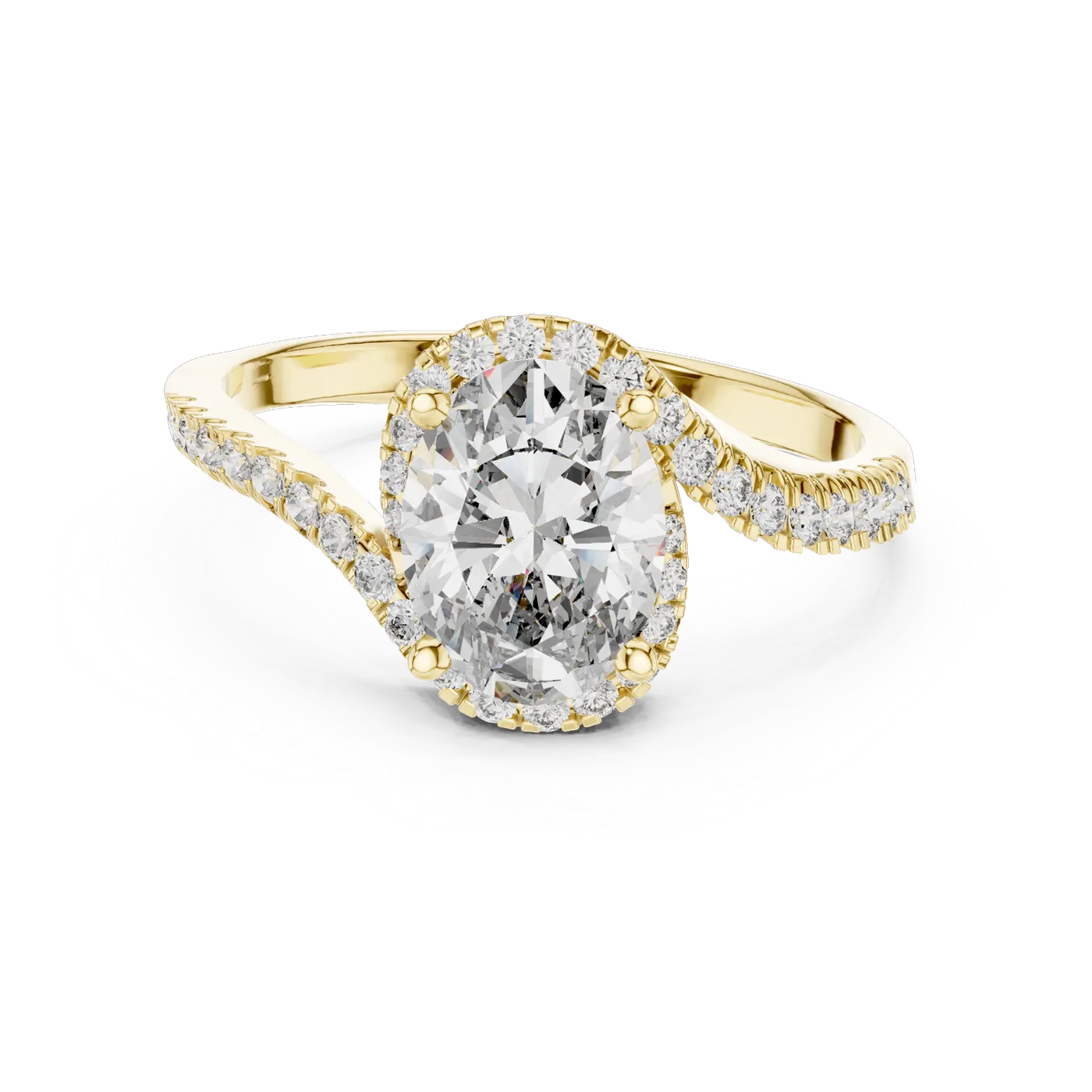 Bague de fiançailles Magnolia 1,14 ct n°2 en or jaune 18 carats, diamant ovale, vue 4