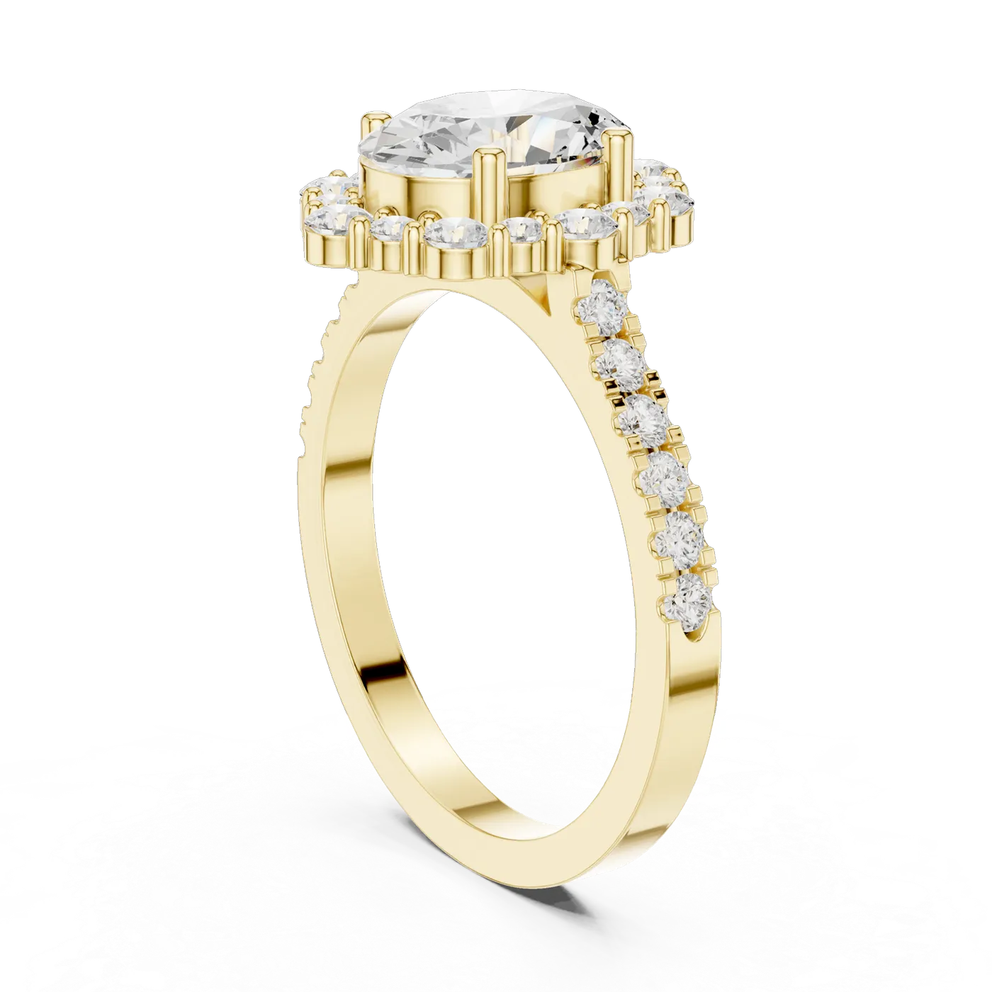 Bague de fiançailles Magnolia 1,43 ct n°2 en or jaune 18 carats, diamant ovale, vue 1