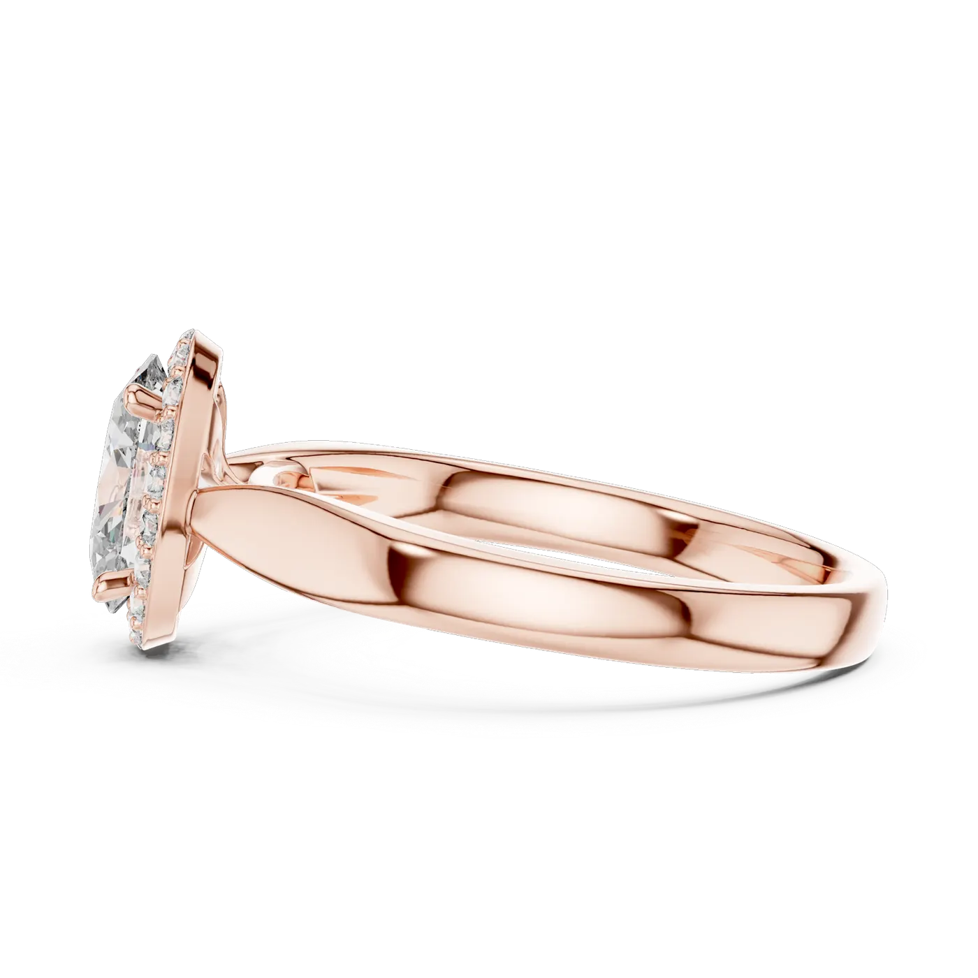 Bague de fiançailles Magnolia 0,77 ct en or rose 18 carats, diamant ovale, vue 3