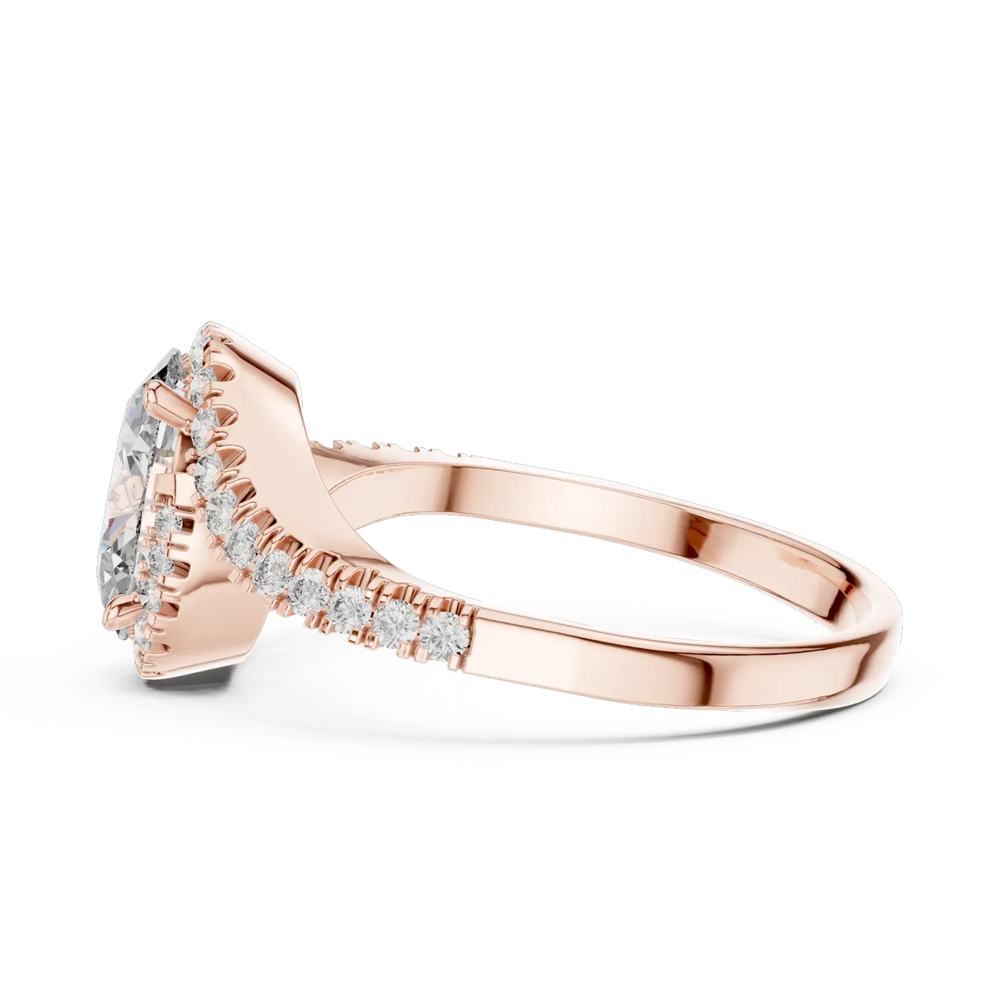 Bague de fiançailles Magnolia 1,14 ct n°2 en or rose 18 carats, diamant ovale, vue 3