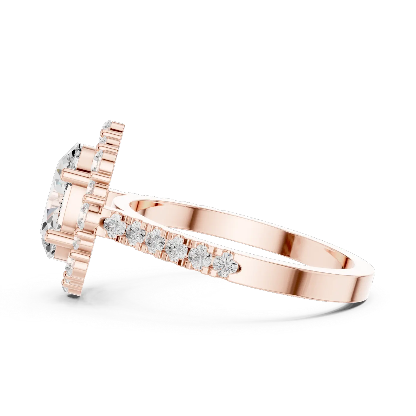 Bague de fiançailles Magnolia 1,43 ct n°2 en or rose 18 carats, diamant ovale, vue 3