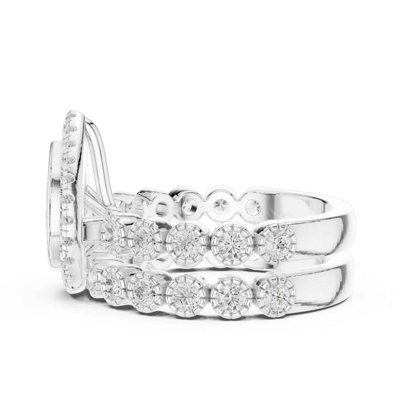 Bague de fiançailles Dahlia 1,28 ct n°2 en or blanc 18 carats, diamant poire, vue 3
