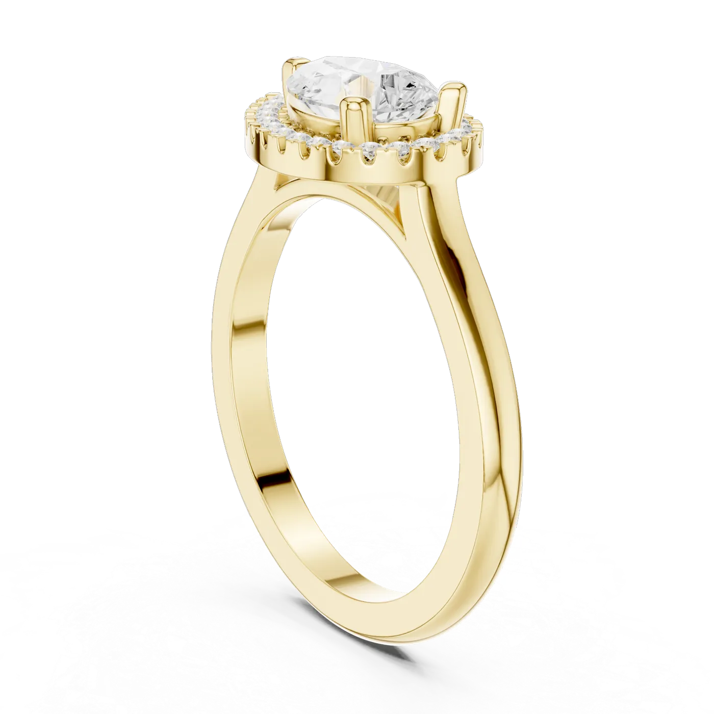 Bague de fiançailles Dahlia 0,92 ct n°2 en or jaune 18 carats, diamant poire, vue 1