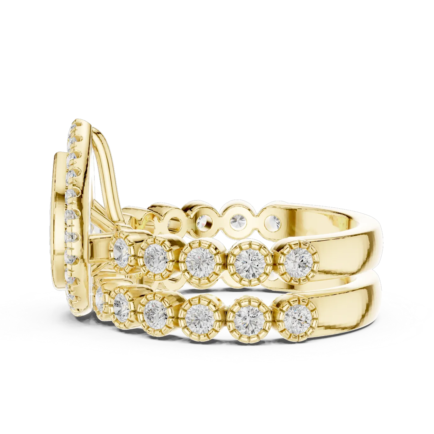 Bague de fiançailles Dahlia 1,28 ct n°2 en or jaune 18 carats, diamant poire, vue 3