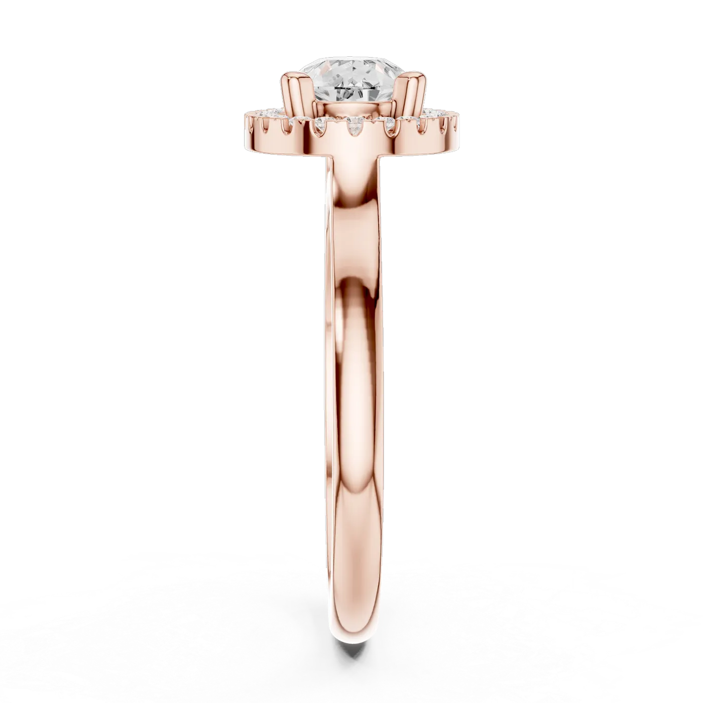 Bague de fiançailles Dahlia 0,92 ct n°2 en or rose 18 carats, diamant poire, vue 3