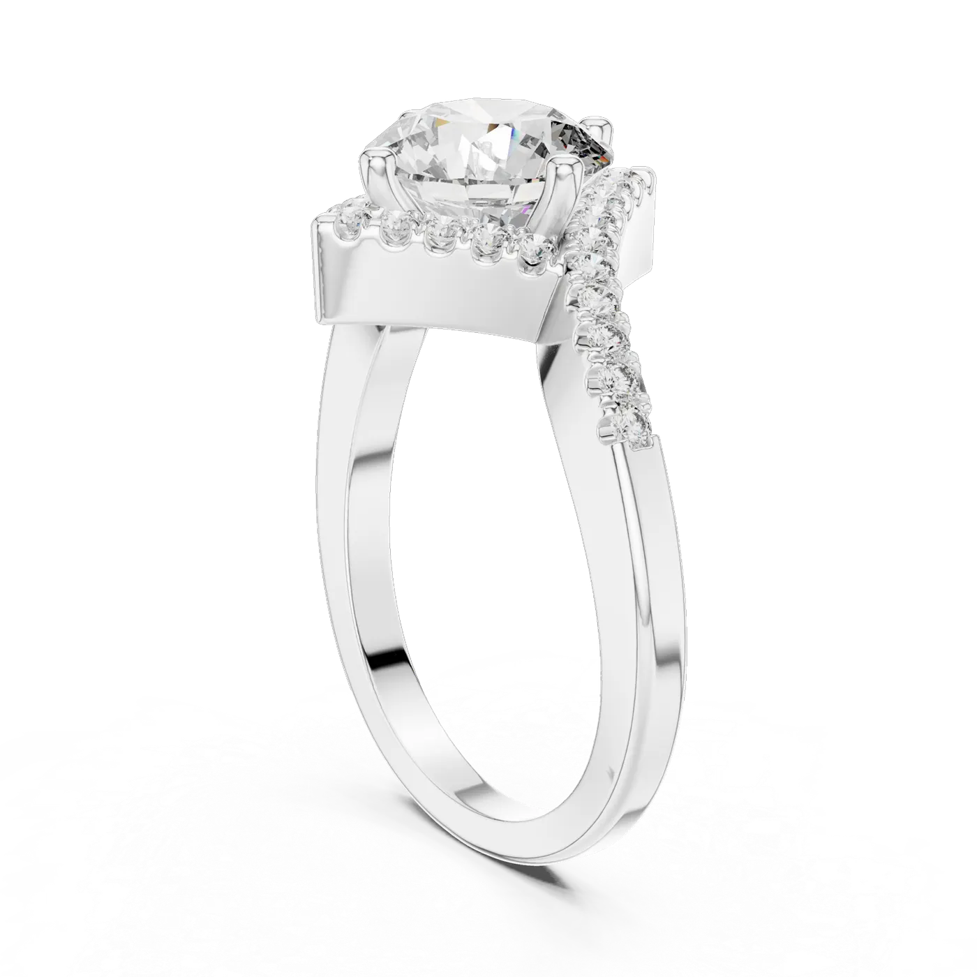 Bague de fiançailles Marguerite 1,46 ct n°2 en or blanc 18 carats, diamant rond, vue 1
