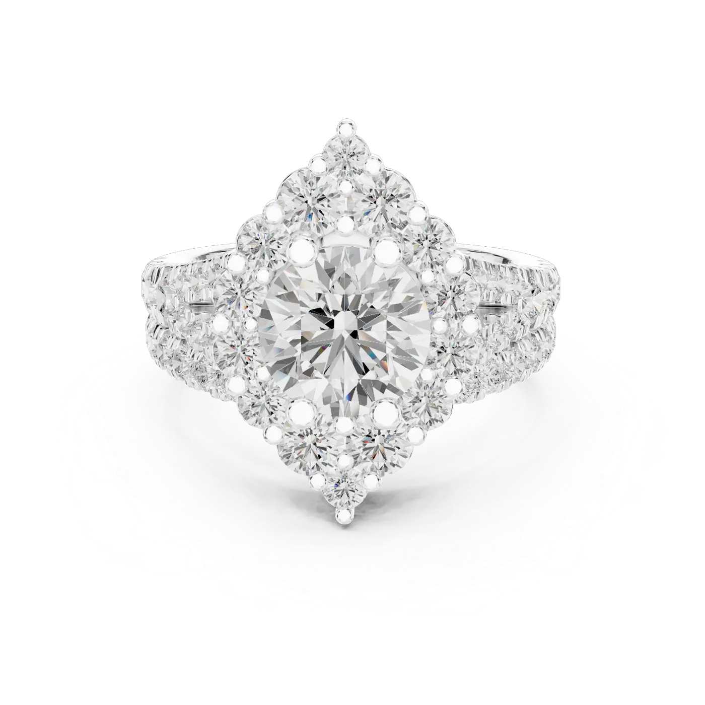 Bague de fiançailles Marguerite 1,58 ct n°2 en or blanc 18 carats, diamant rond, vue 4