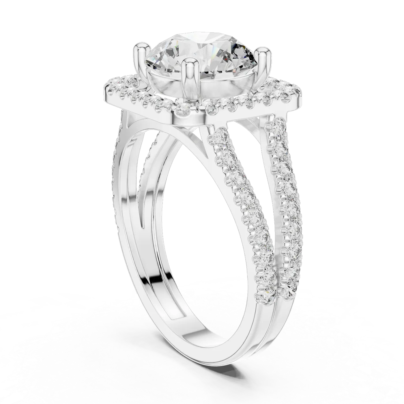 Bague de fiançailles Marguerite 2,07 ct n°3 en or blanc 18 carats, diamant rond, vue 1