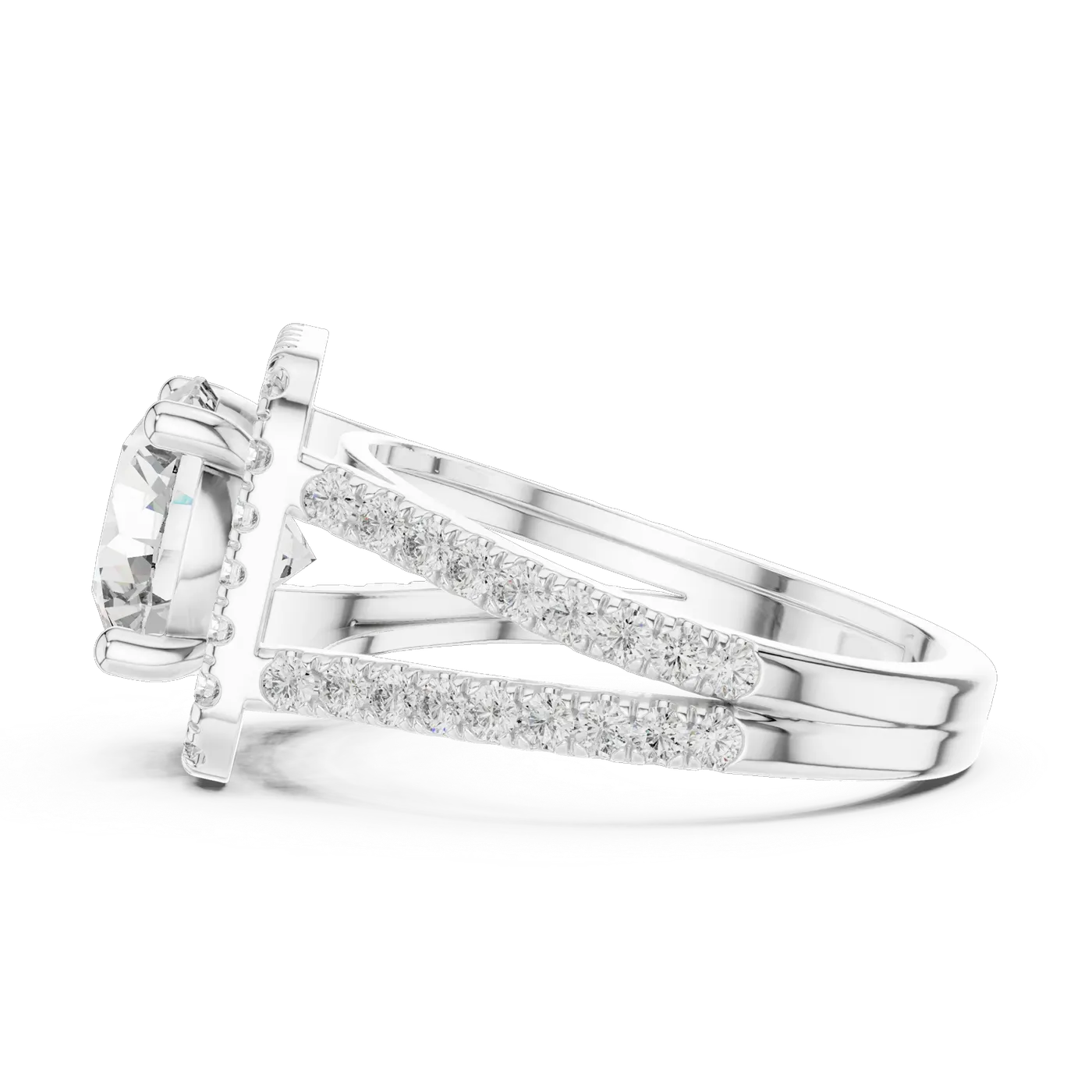 Bague de fiançailles Marguerite 2,07 ct n°3 en or blanc 18 carats, diamant rond, vue 3