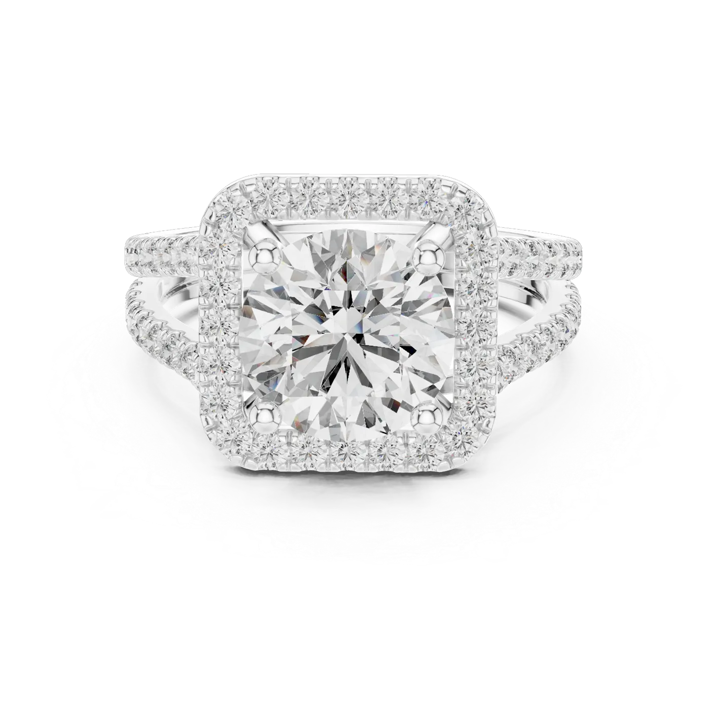 Bague de fiançailles Marguerite 2,07 ct n°3 en or blanc 18 carats, diamant rond, vue 4