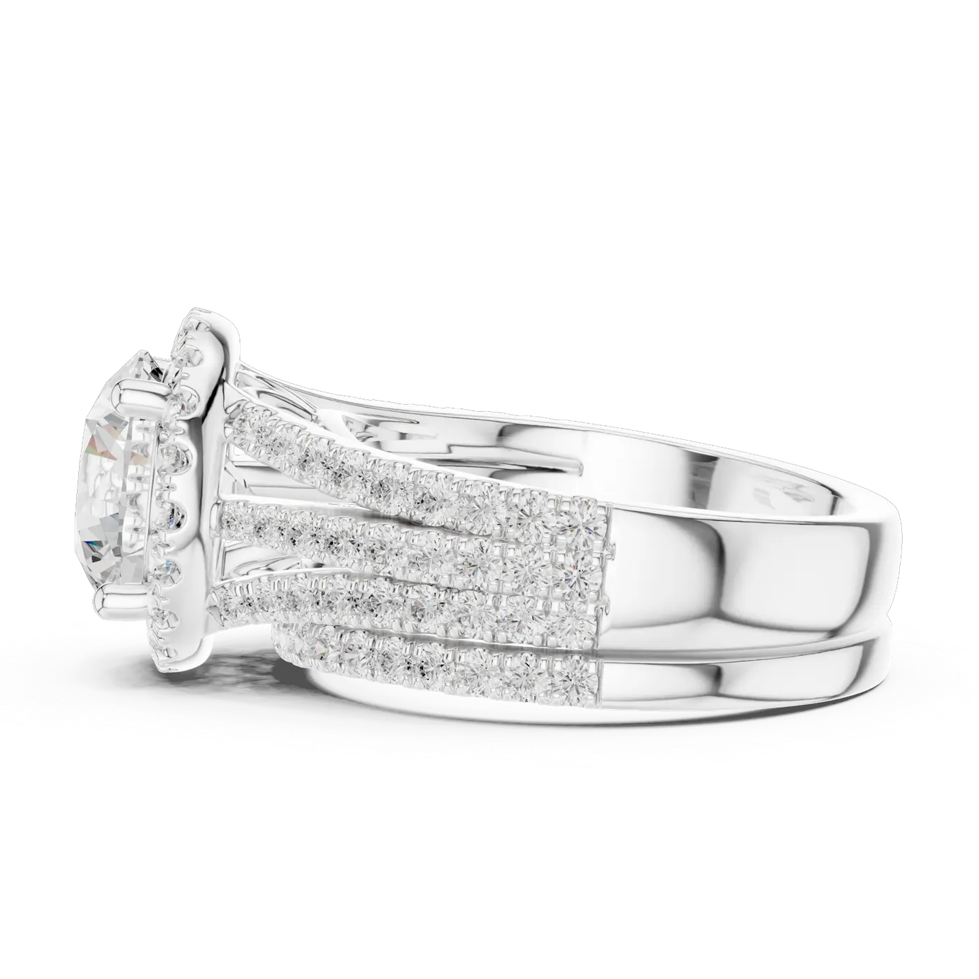 Bague de fiançailles Marguerite 2,47 ct en or blanc 18 carats, diamant rond, vue 3