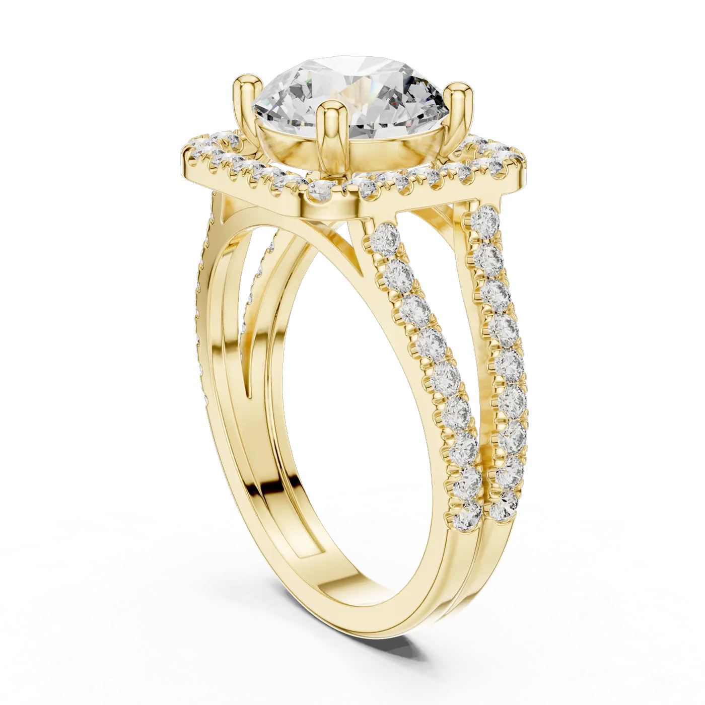 Bague de fiançailles Marguerite 2,07 ct n°3 en or jaune 18 carats, diamant rond, vue 1