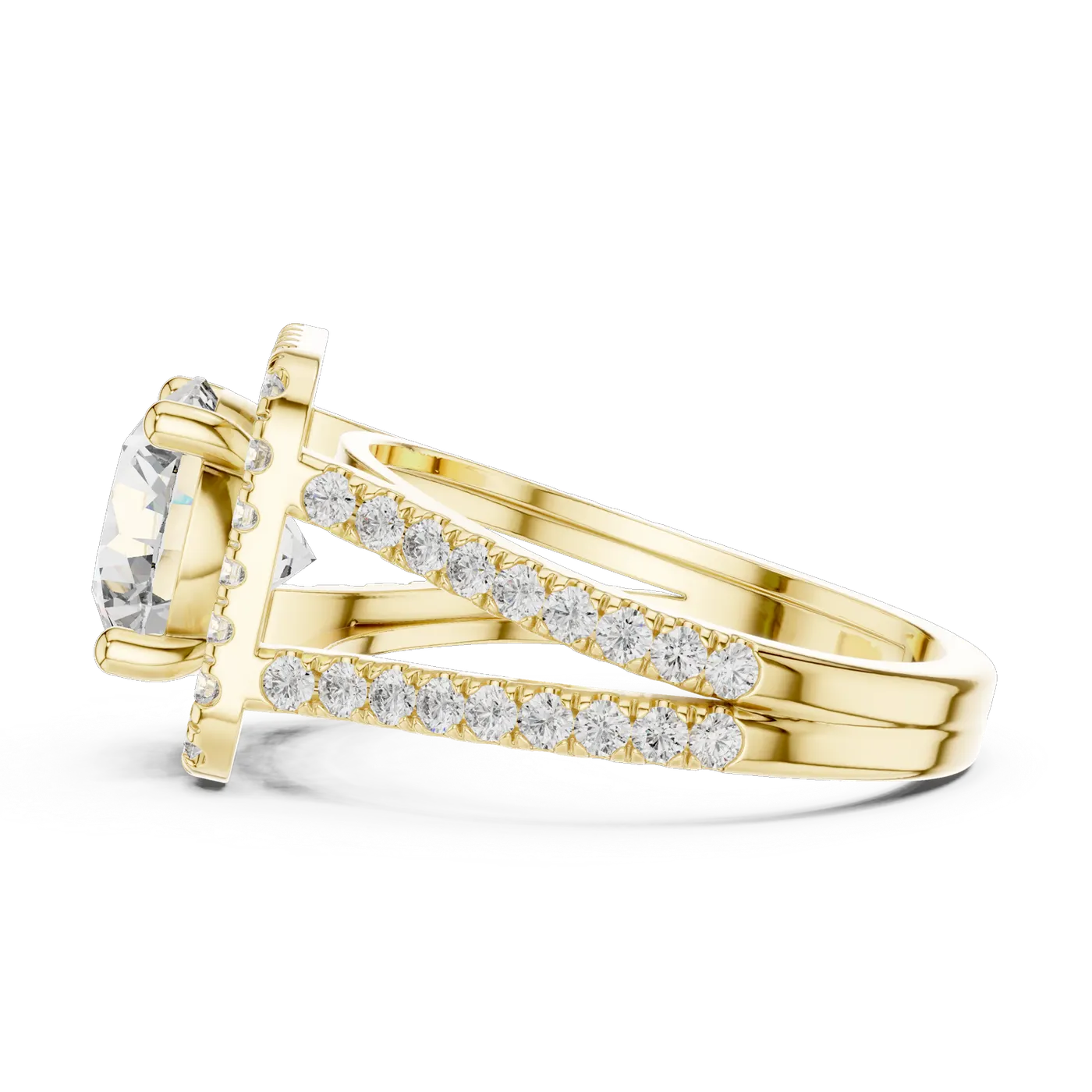 Bague de fiançailles Marguerite 2,07 ct n°3 en or jaune 18 carats, diamant rond, vue 3