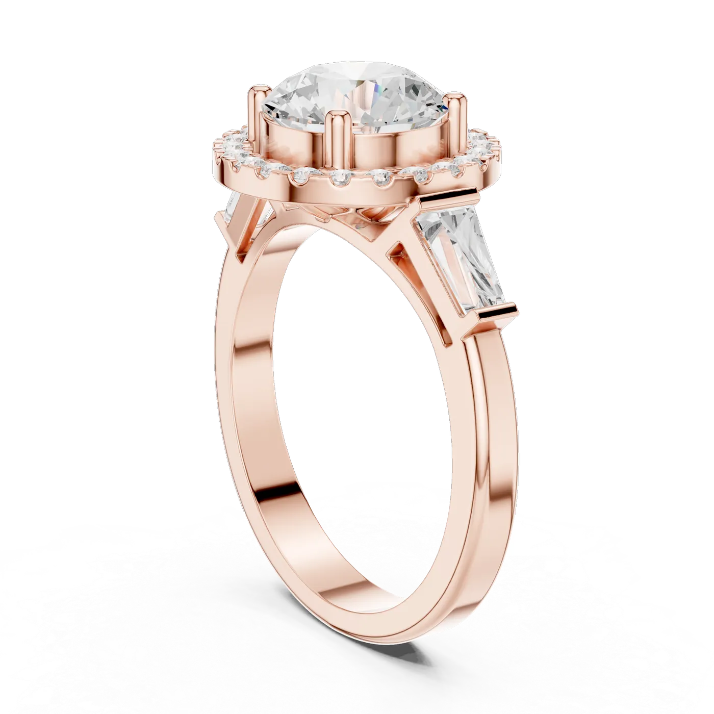 Bague de fiançailles Marguerite 1,92 ct n°5 en or rose 18 carats, diamant rond, vue 1