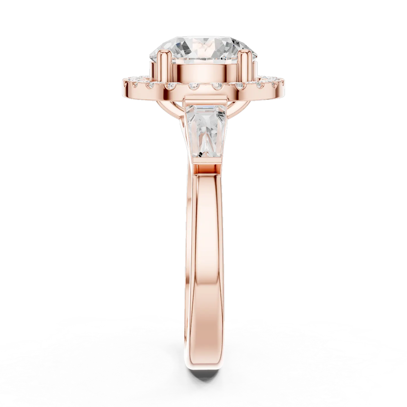 Bague de fiançailles Marguerite 1,92 ct n°5 en or rose 18 carats, diamant rond, vue 3