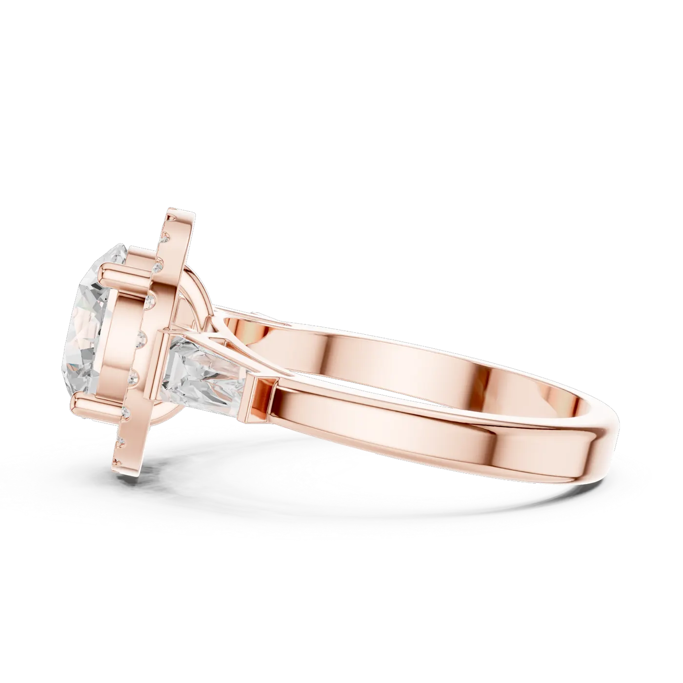 Bague de fiançailles Marguerite 1,92 ct n°5 en or rose 18 carats, diamant rond, vue 4