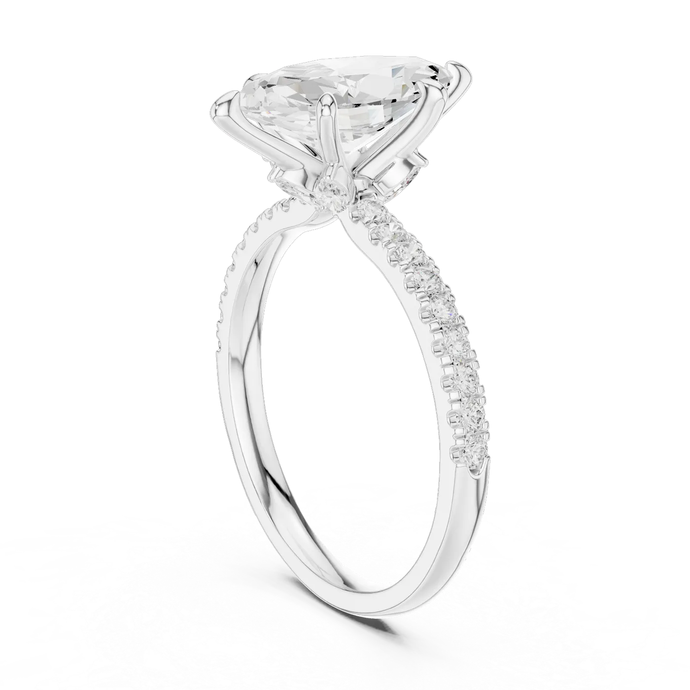 Bague de fiançailles Lys 1,56 ct n°2 en or blanc 18 carats, diamant marquise, vue 1