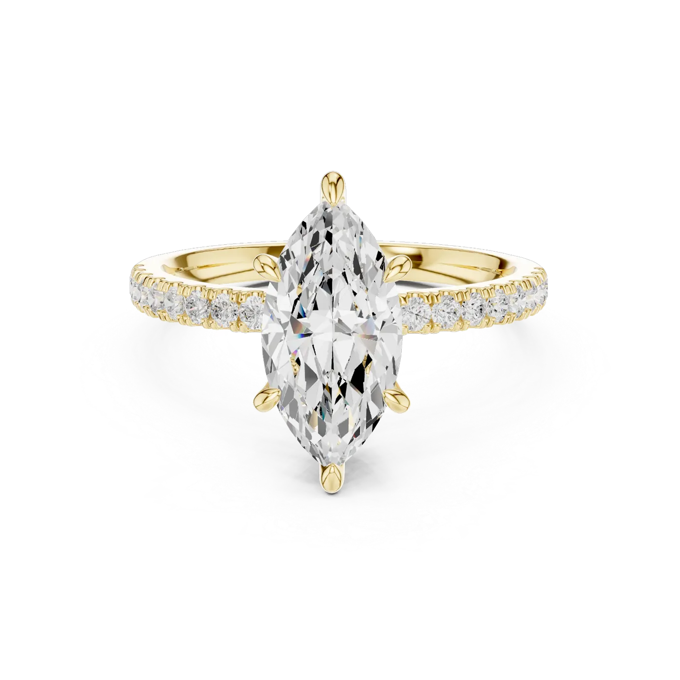Bague de fiançailles Lys 1,56 ct n°2 en or jaune 18 carats, diamant marquise, vue 4