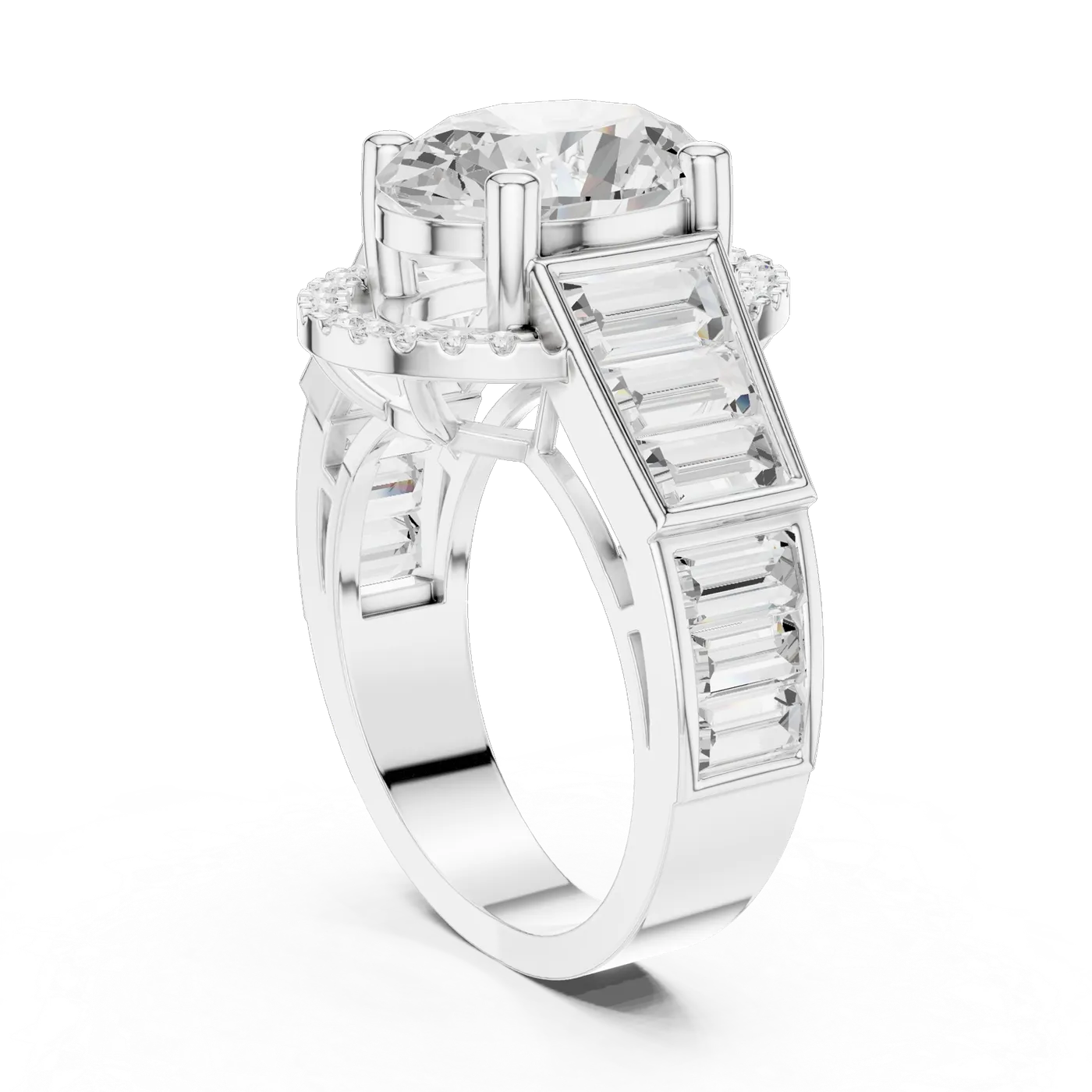 Bague de fiançailles Magnolia 3,12 ct en or blanc 18 carats, diamant ovale, vue 1