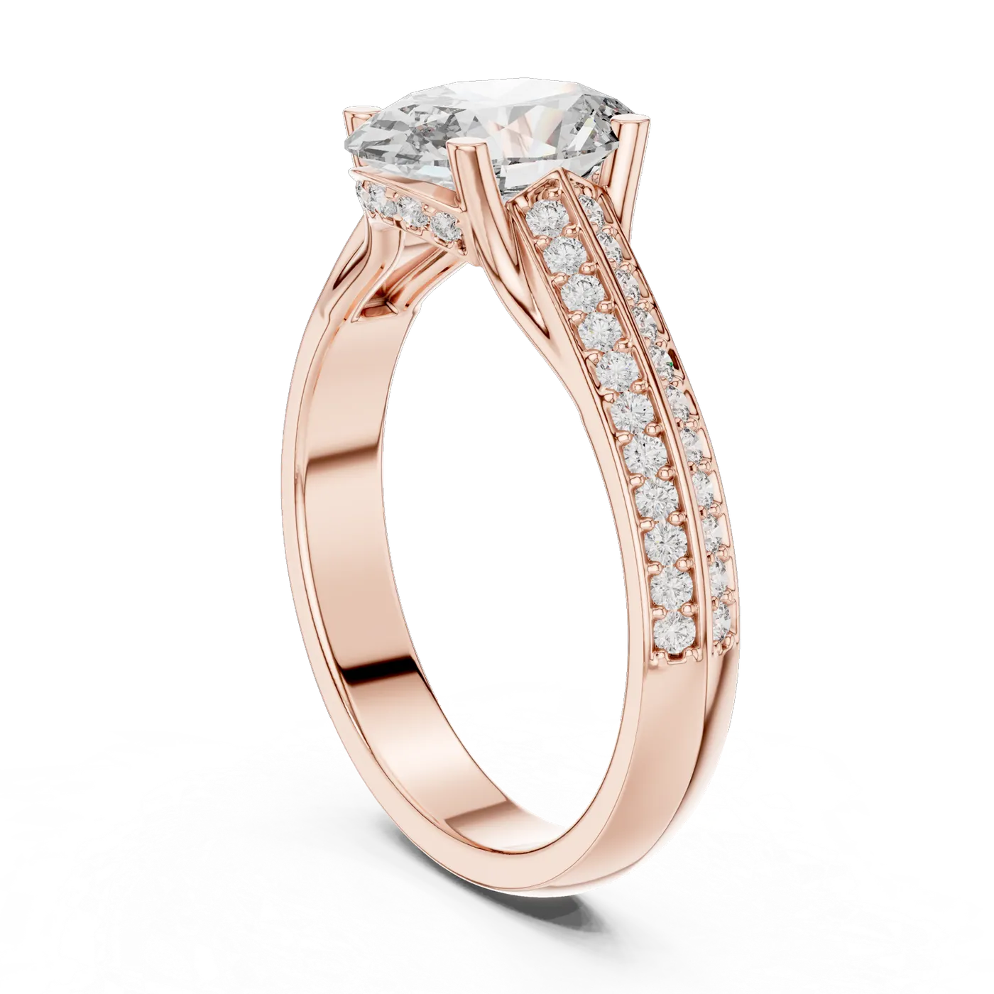 Bague de fiançailles Magnolia 1,51 ct n°2 en or rose 18 carats, diamant ovale, vue 1