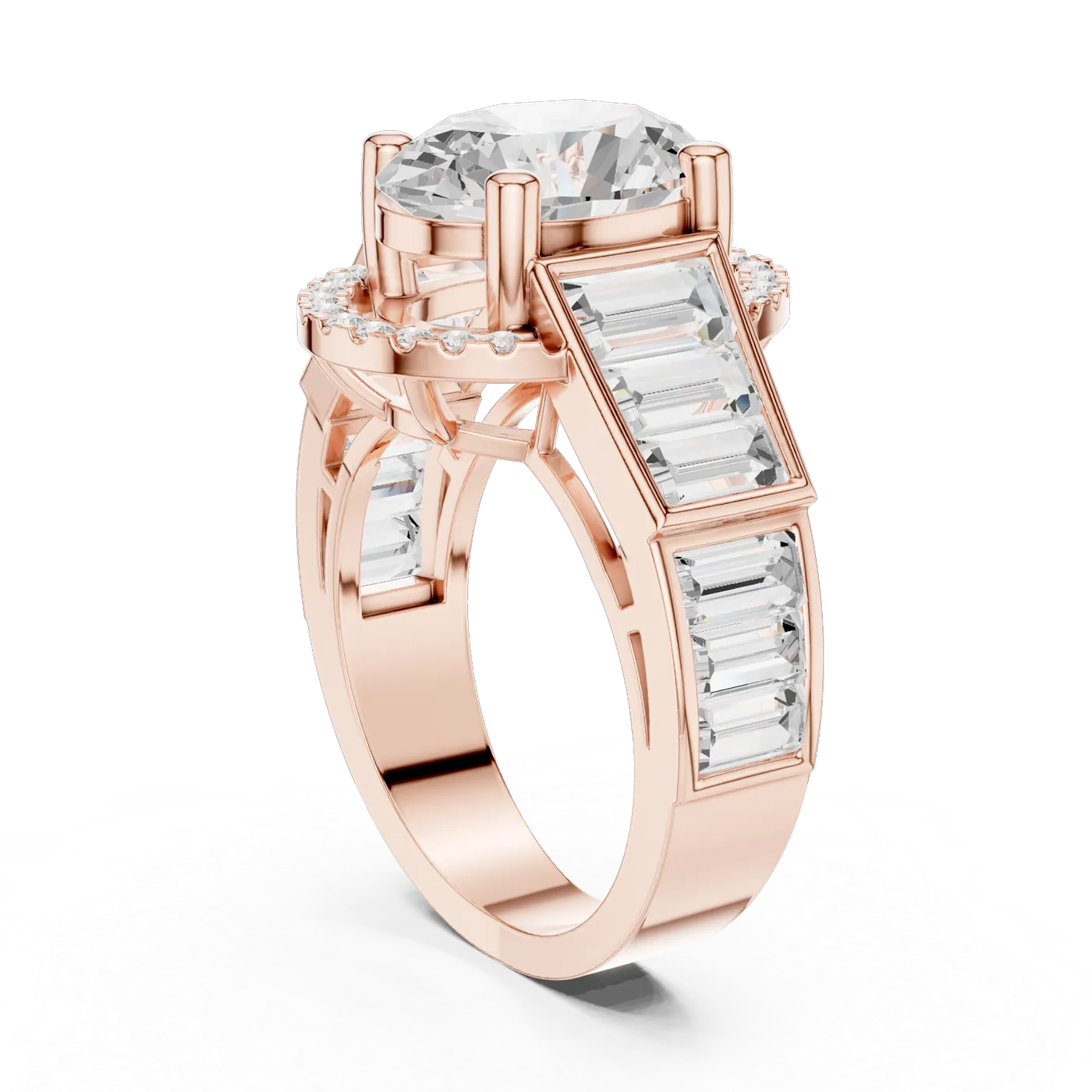 Bague de fiançailles Magnolia 3,12 ct en or rose 18 carats, diamant ovale, vue 1