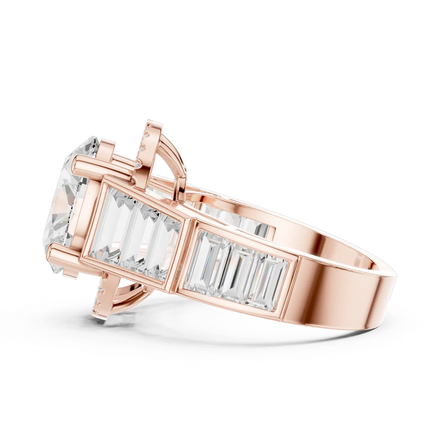 Bague de fiançailles Magnolia 3,12 ct en or rose 18 carats, diamant ovale, vue 4