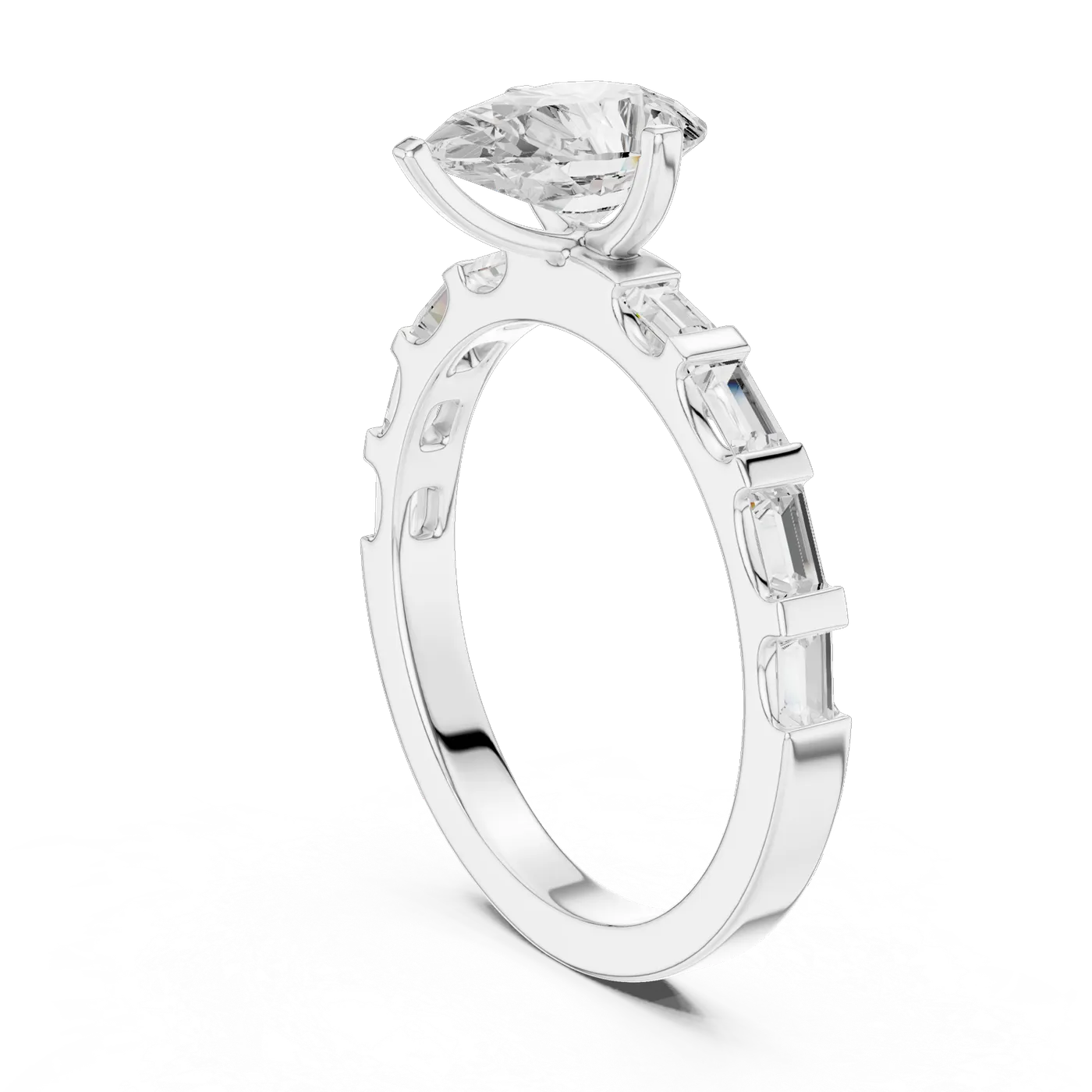Bague de fiançailles Dahlia 0,96 ct en or blanc 18 carats, diamant poire, vue 1