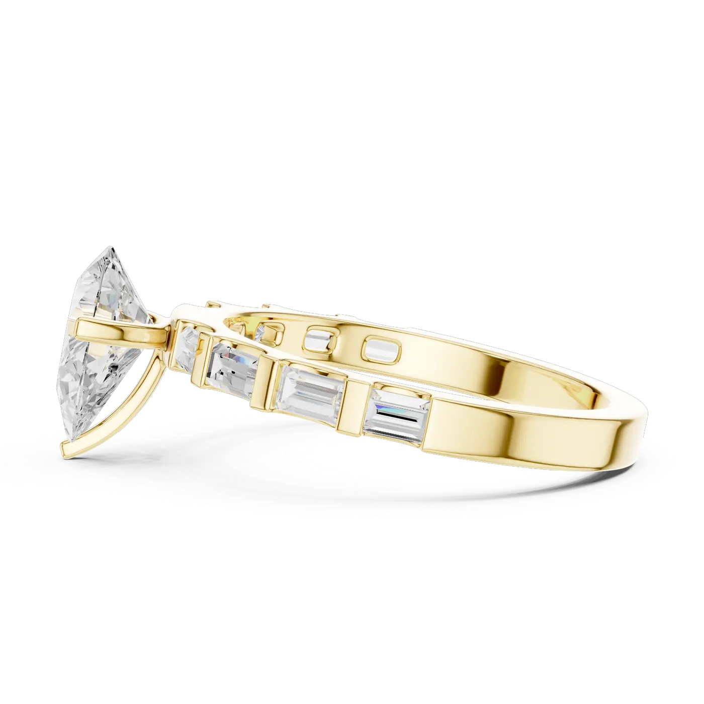 Bague de fiançailles Dahlia 0,96 ct en or jaune 18 carats, diamant poire, vue 3