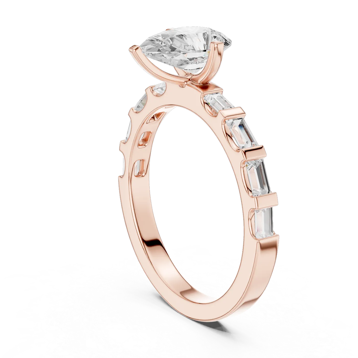 Bague de fiançailles Dahlia 0,96 ct en or rose 18 carats, diamant poire, vue 1