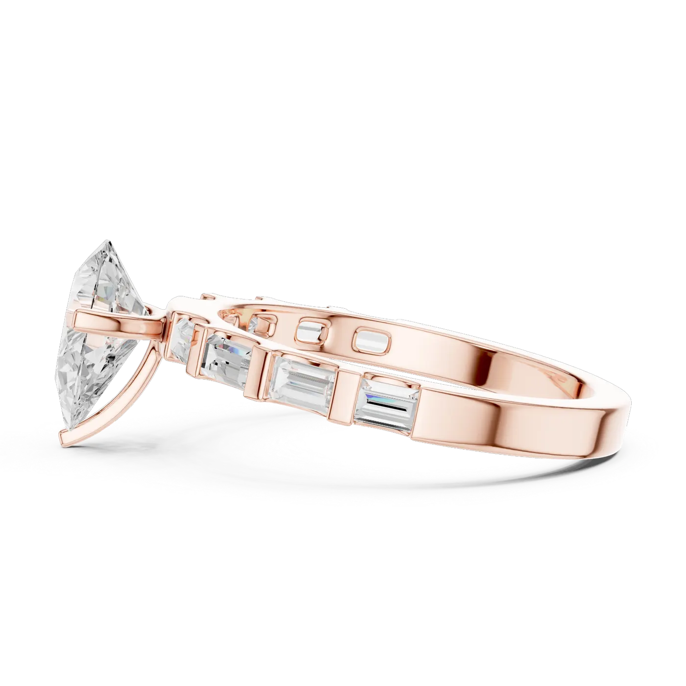 Bague de fiançailles Dahlia 0,96 ct en or rose 18 carats, diamant poire, vue 3