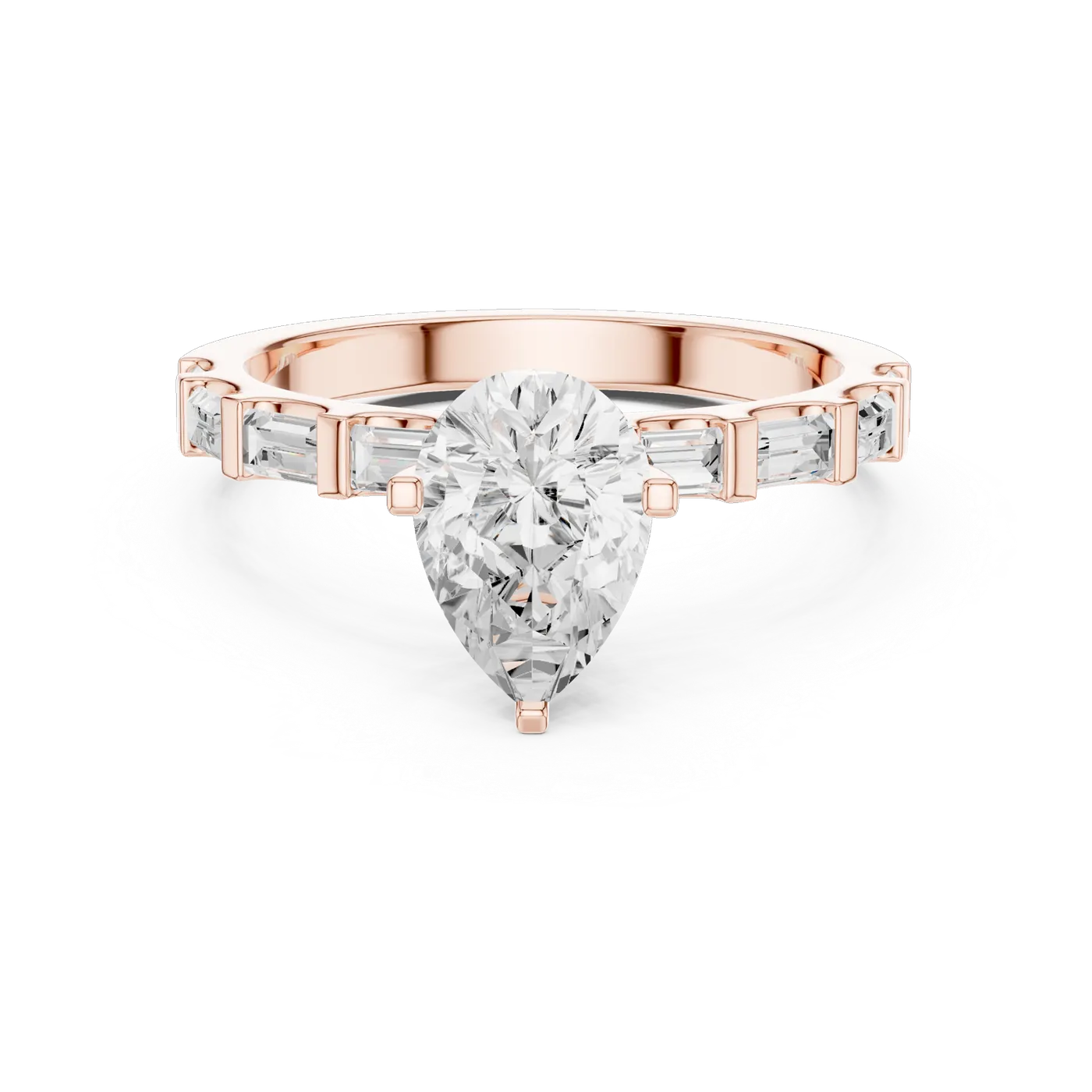 Bague de fiançailles Dahlia 0,96 ct en or rose 18 carats, diamant poire, vue 4