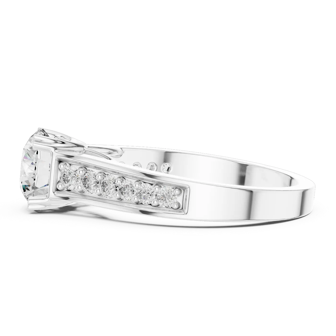 Bague de fiançailles Marguerite 1,35 ct en or blanc 18 carats, diamant rond, vue 3