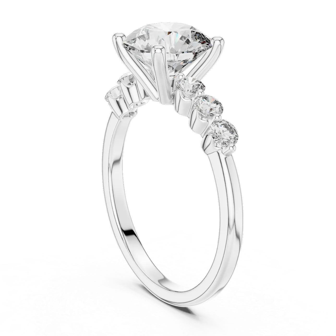 Bague de fiançailles Marguerite 1,92 ct en or blanc 18 carats, diamant rond, vue 1