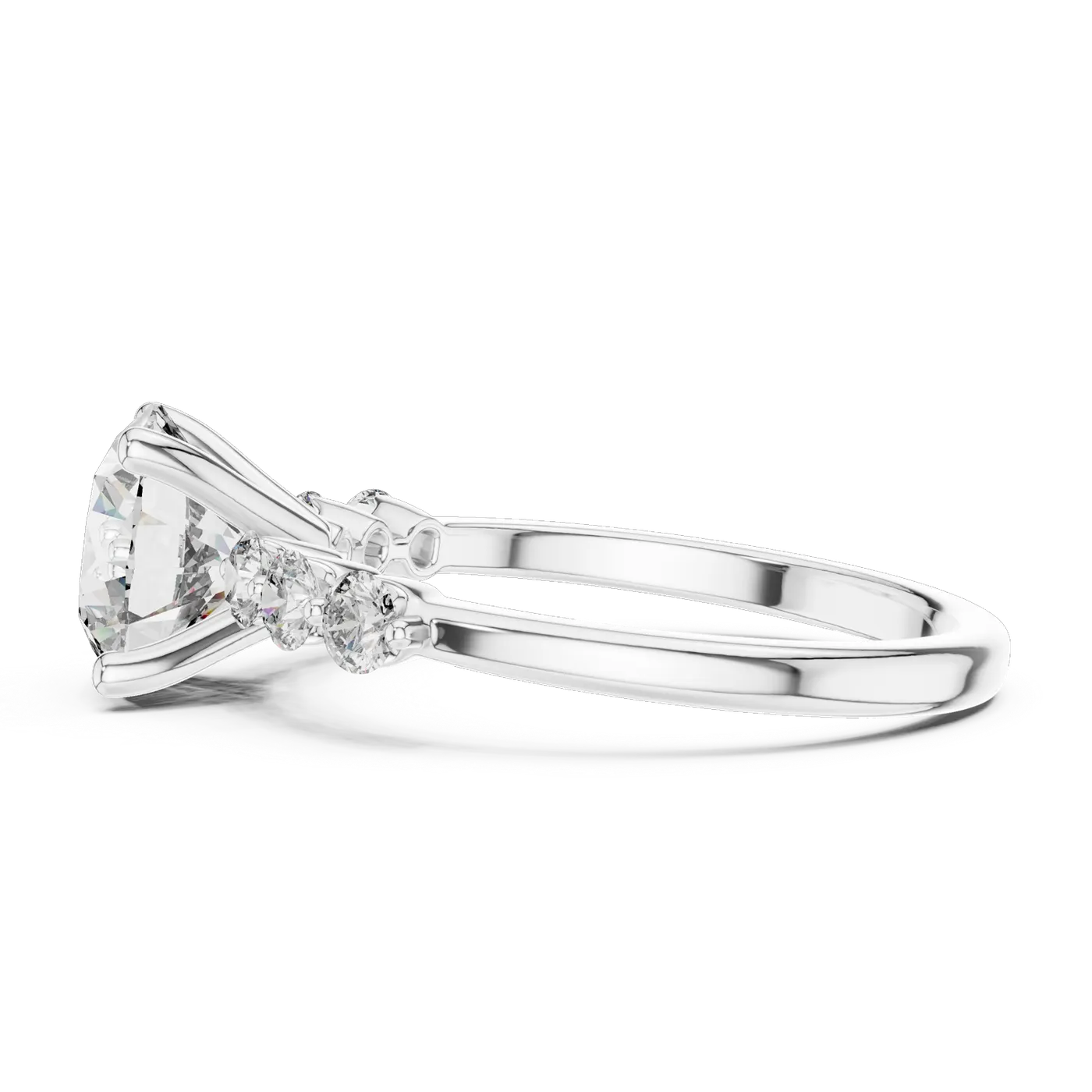 Bague de fiançailles Marguerite 1,92 ct en or blanc 18 carats, diamant rond, vue 3