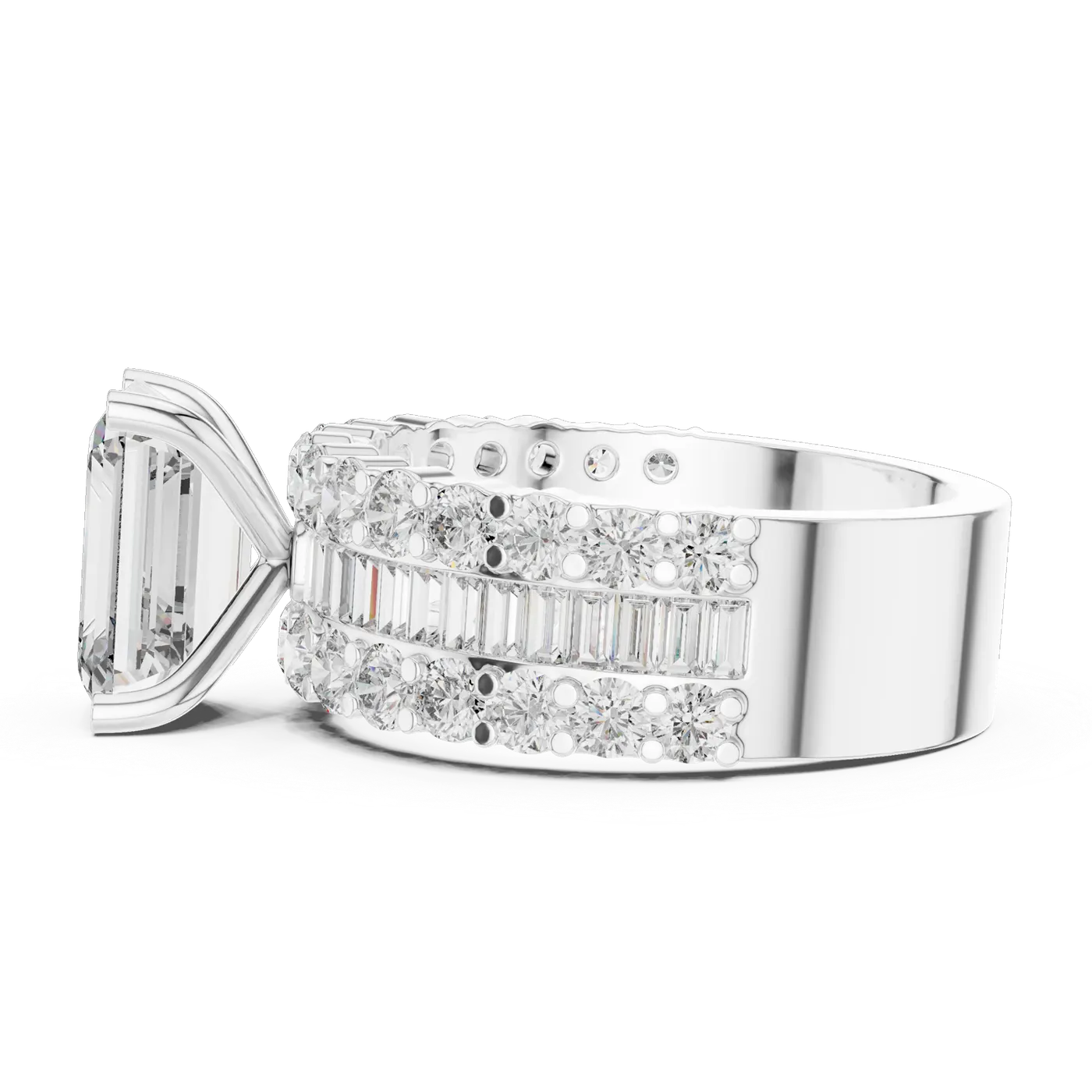 Bague de fiançailles Iris 1,51 ct n°2 en or blanc 18 carats, diamant taille émeraude, vue 1