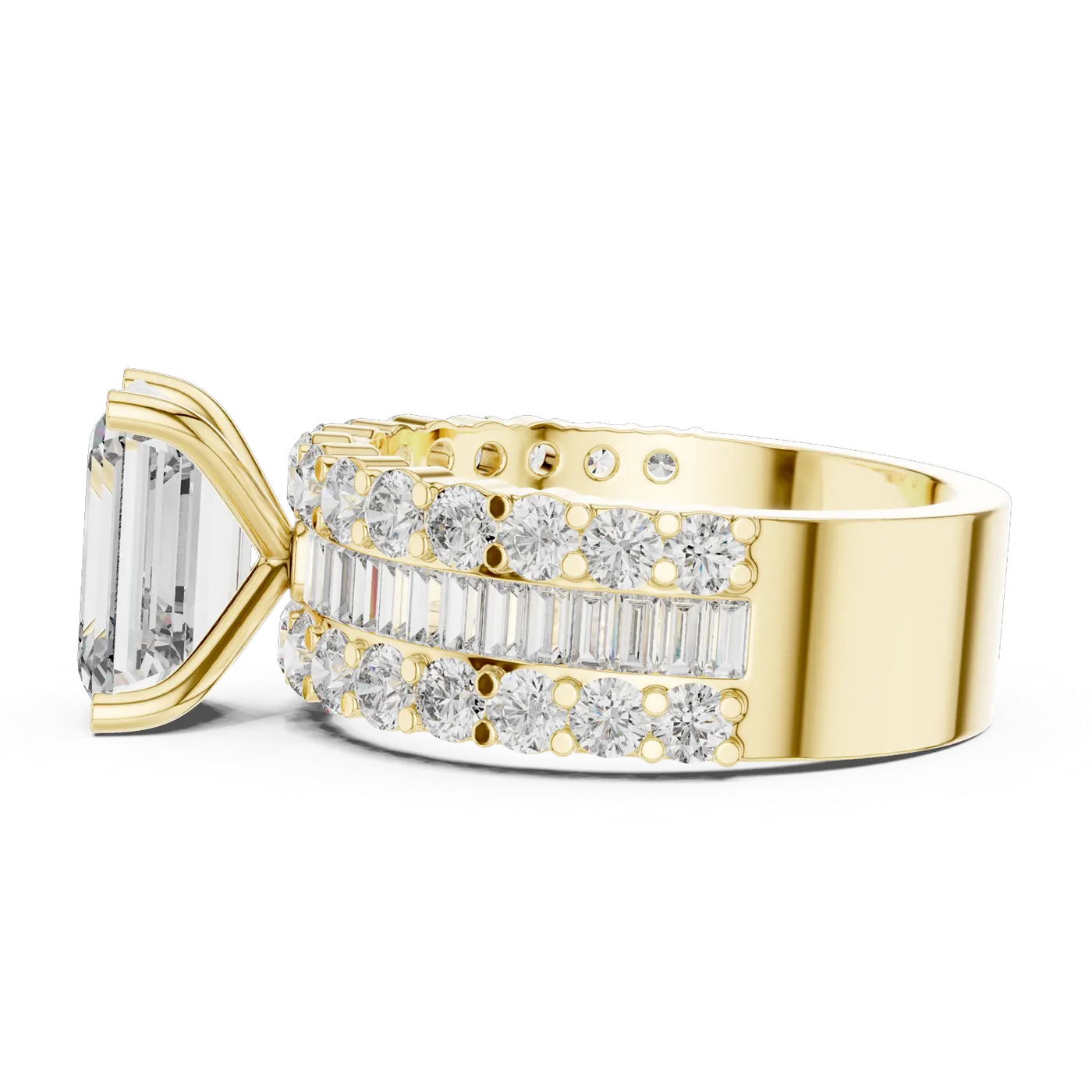 Bague de fiançailles Iris 1,51 ct n°2 en or jaune 18 carats, diamant taille émeraude, vue 1