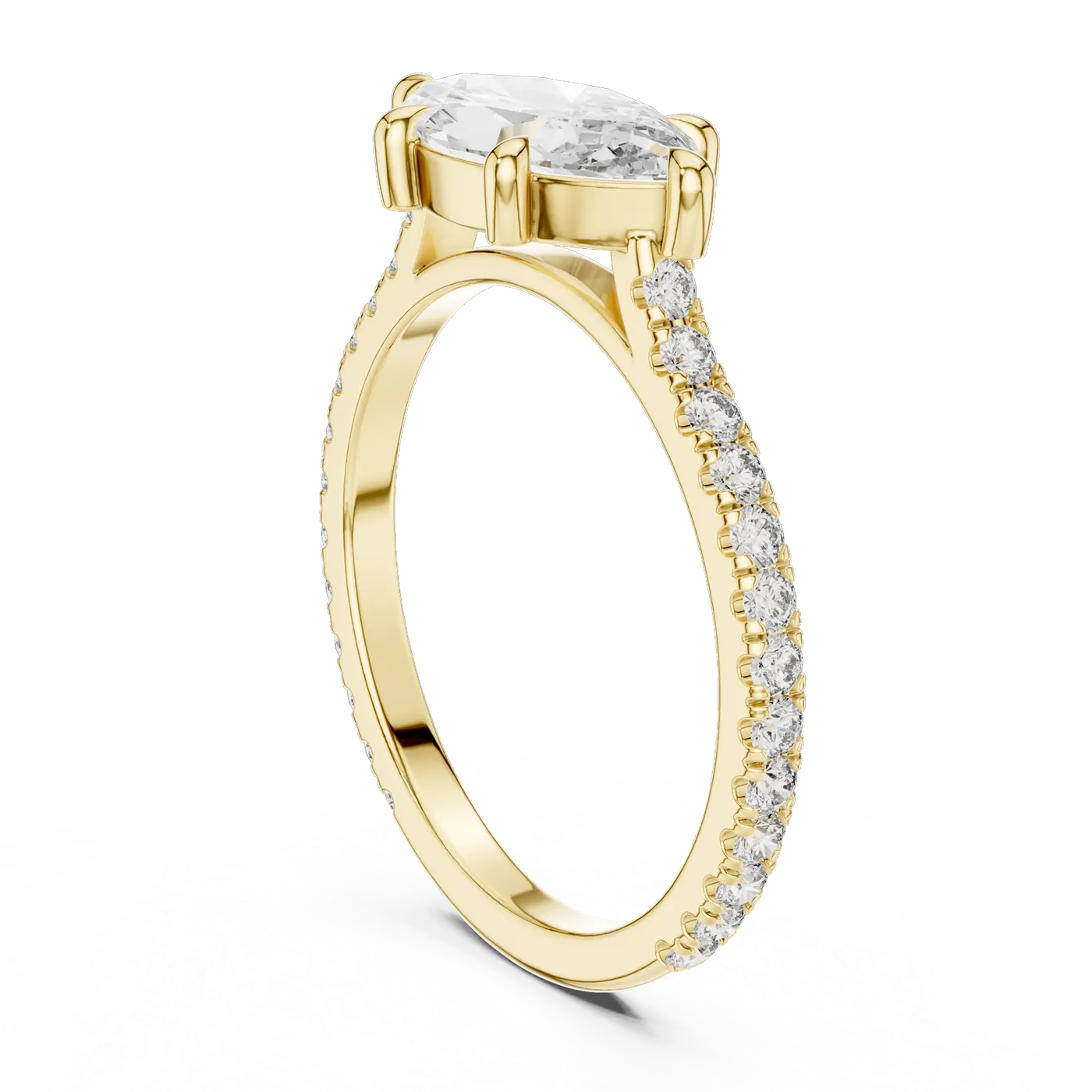 Bague de fiançailles Lys 1,56 ct en or jaune 18 carats, diamant marquise, vue 1