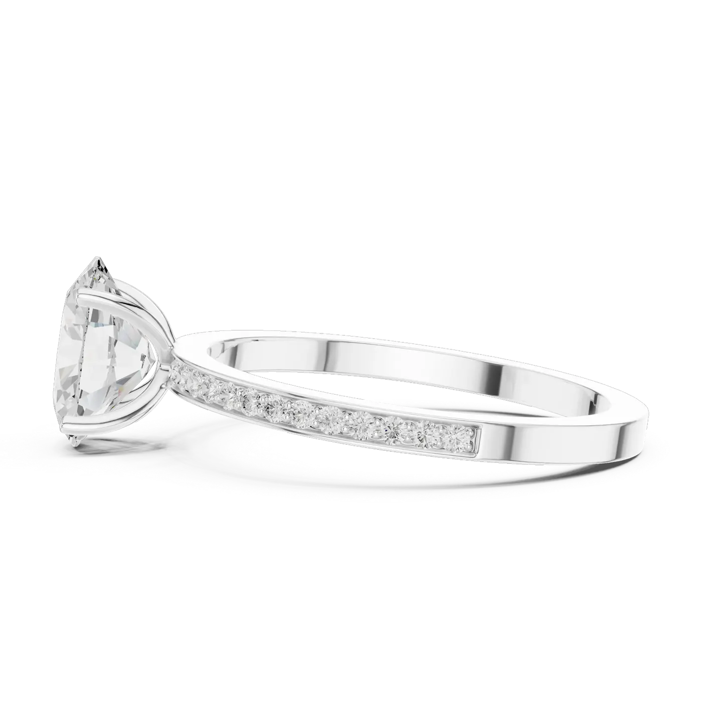 Bague de fiançailles Magnolia 1,14 ct n°4 en or blanc 18 carats, diamant ovale, vue 3