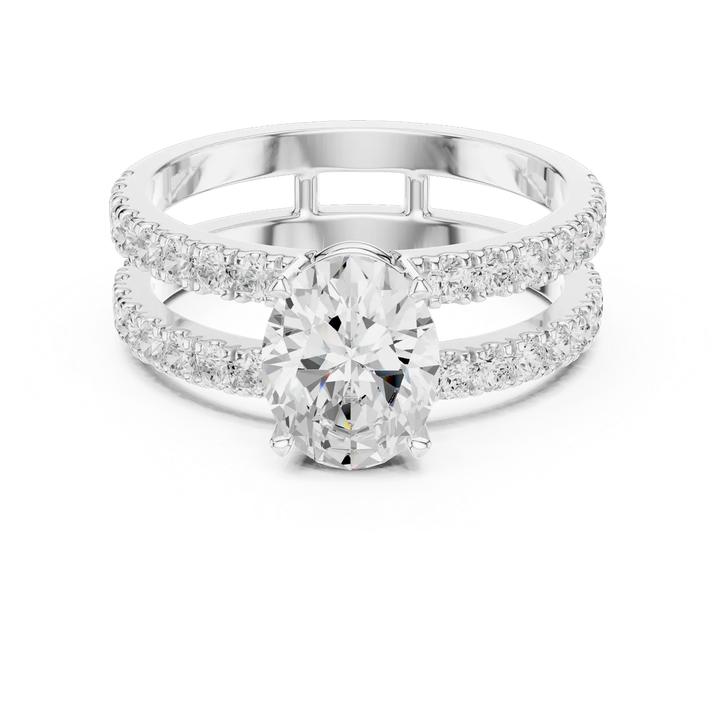 Bague de fiançailles Magnolia 1,15 ct en or blanc 18 carats, diamant ovale, vue 4