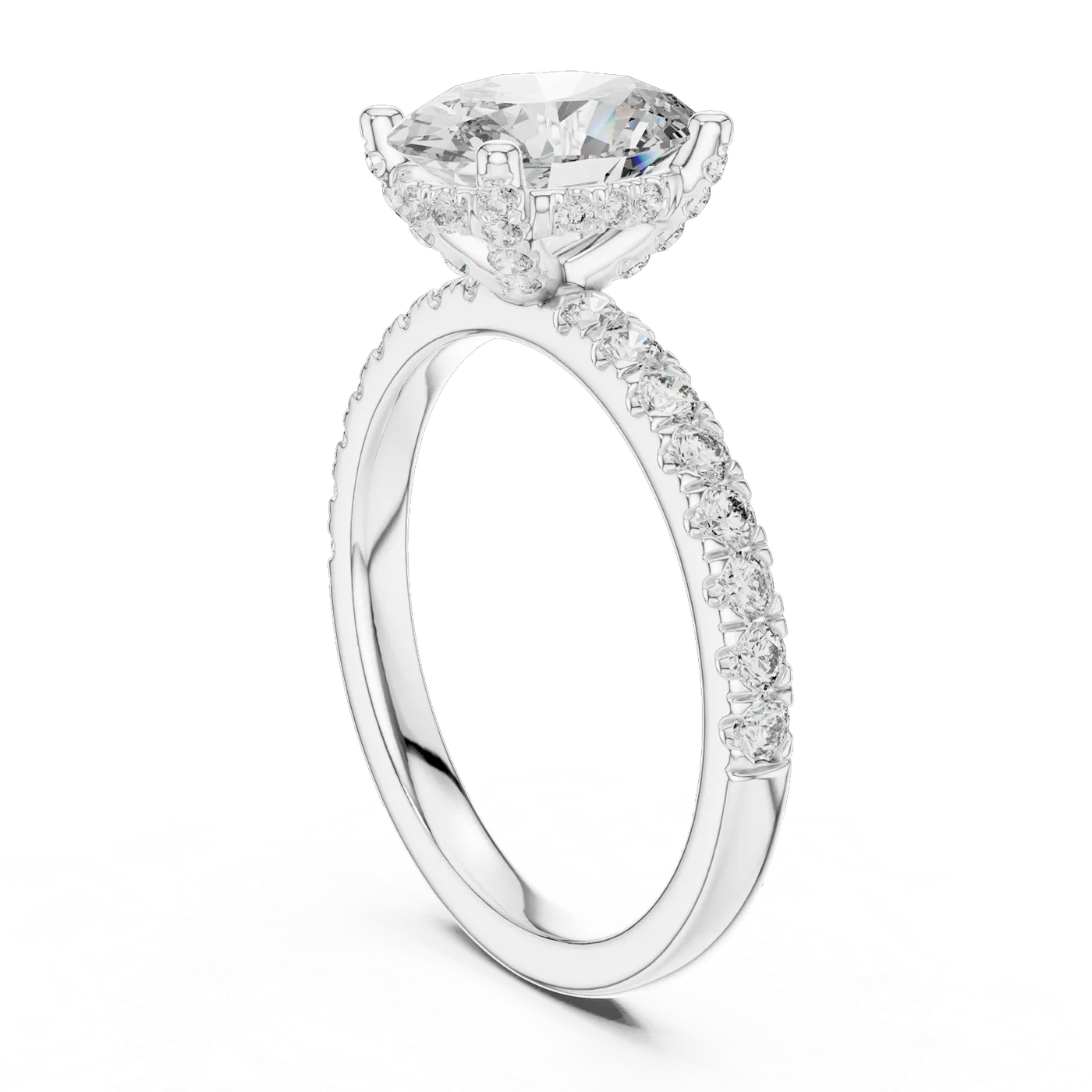 Bague de fiançailles Magnolia 1,76 ct n°2 en or blanc 18 carats, diamant ovale, vue 1