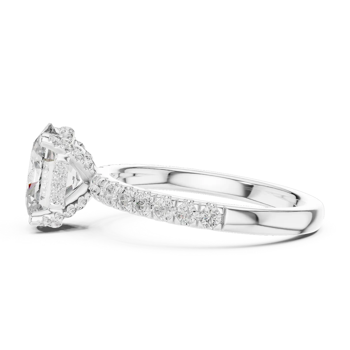 Bague de fiançailles Magnolia 1,76 ct n°2 en or blanc 18 carats, diamant ovale, vue 3