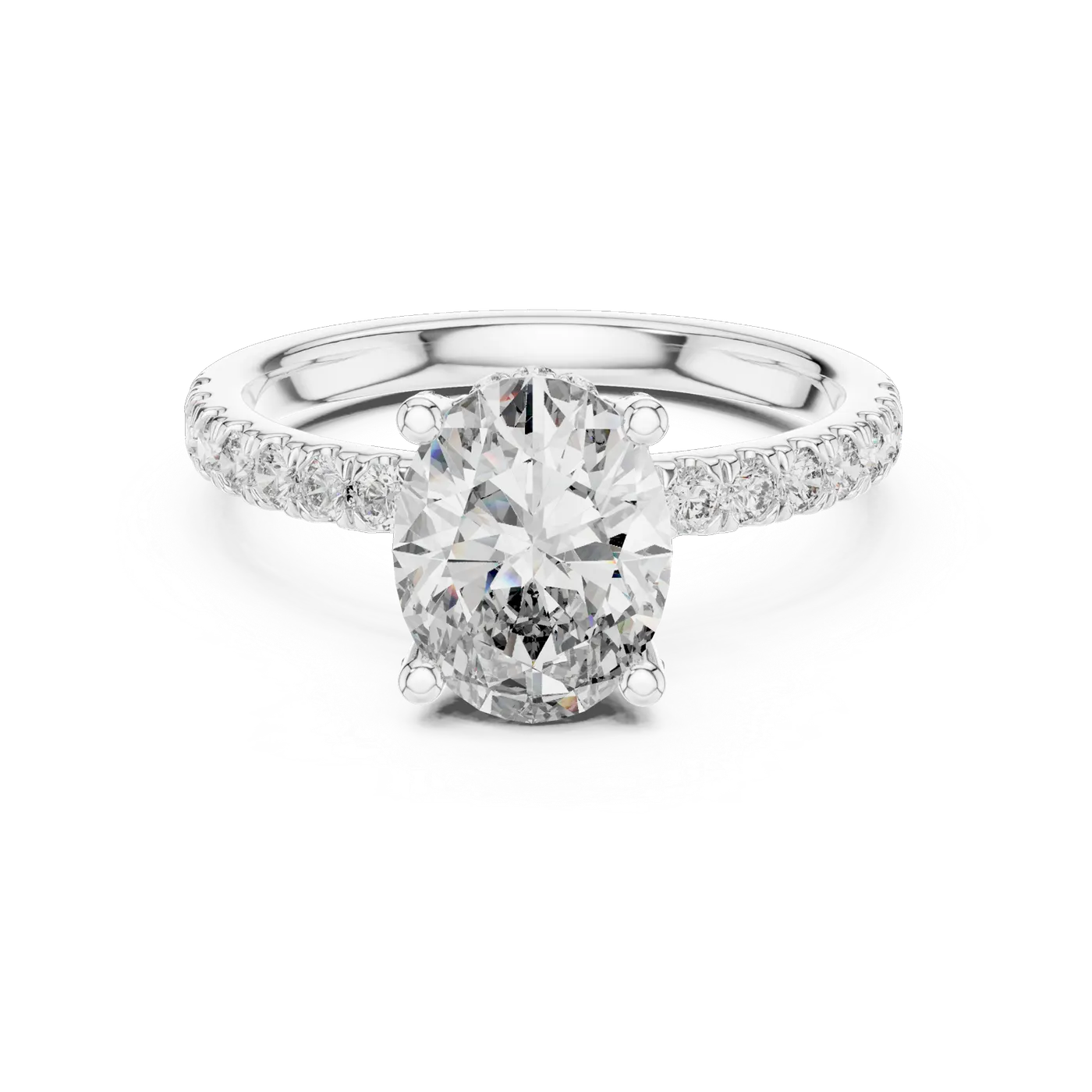 Bague de fiançailles Magnolia 1,76 ct n°2 en or blanc 18 carats, diamant ovale, vue 4