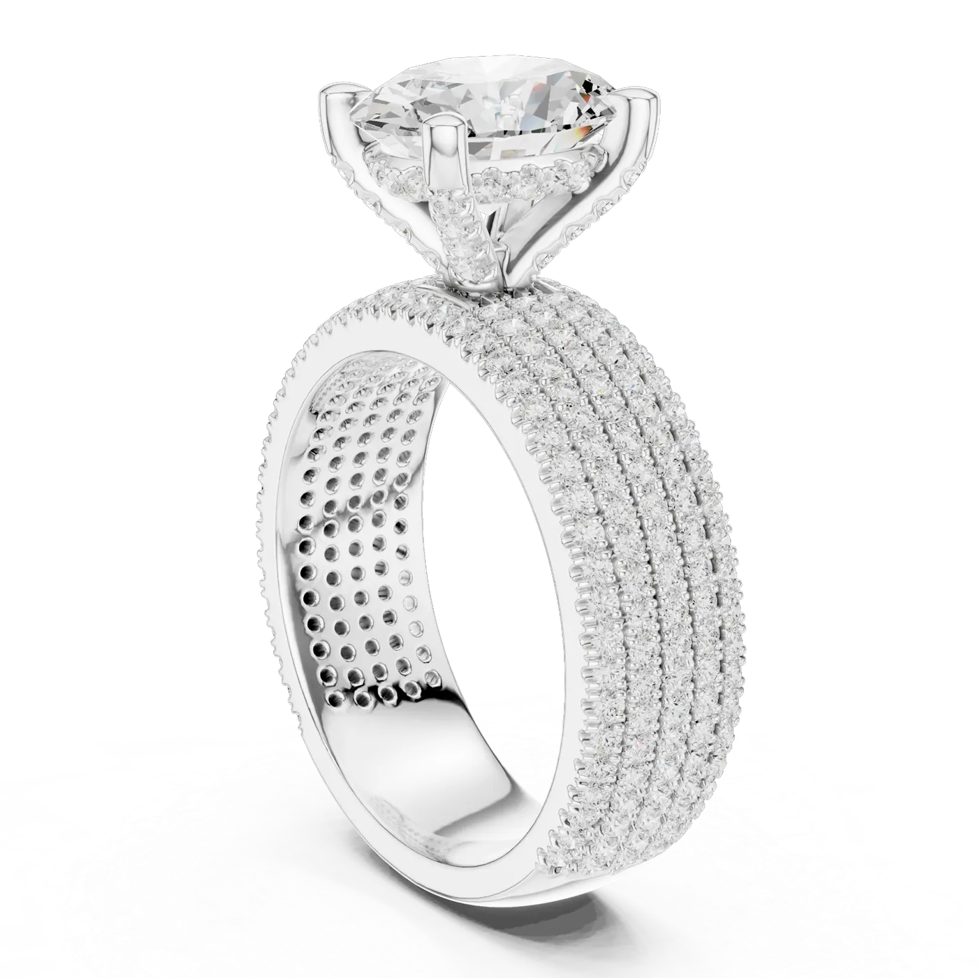 Bague de fiançailles Magnolia 2,12 ct en or blanc 18 carats, diamant ovale, vue 1