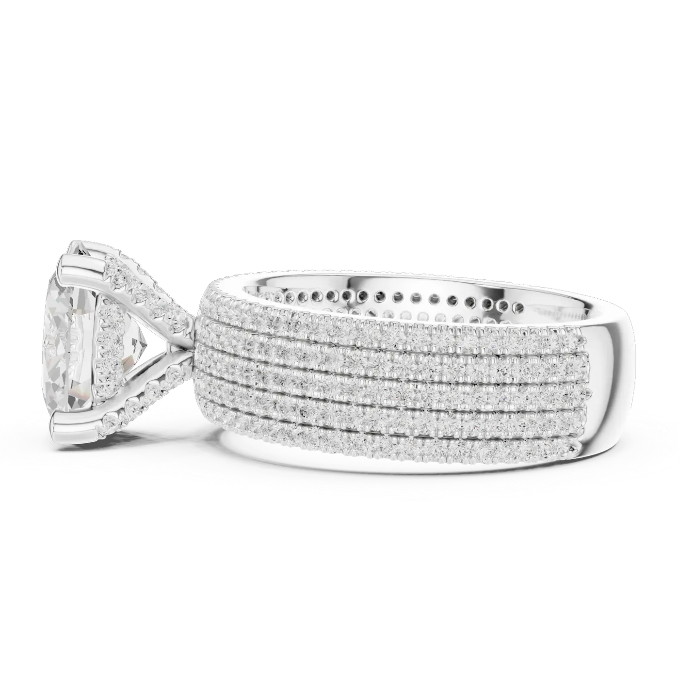 Bague de fiançailles Magnolia 2,12 ct en or blanc 18 carats, diamant ovale, vue 3