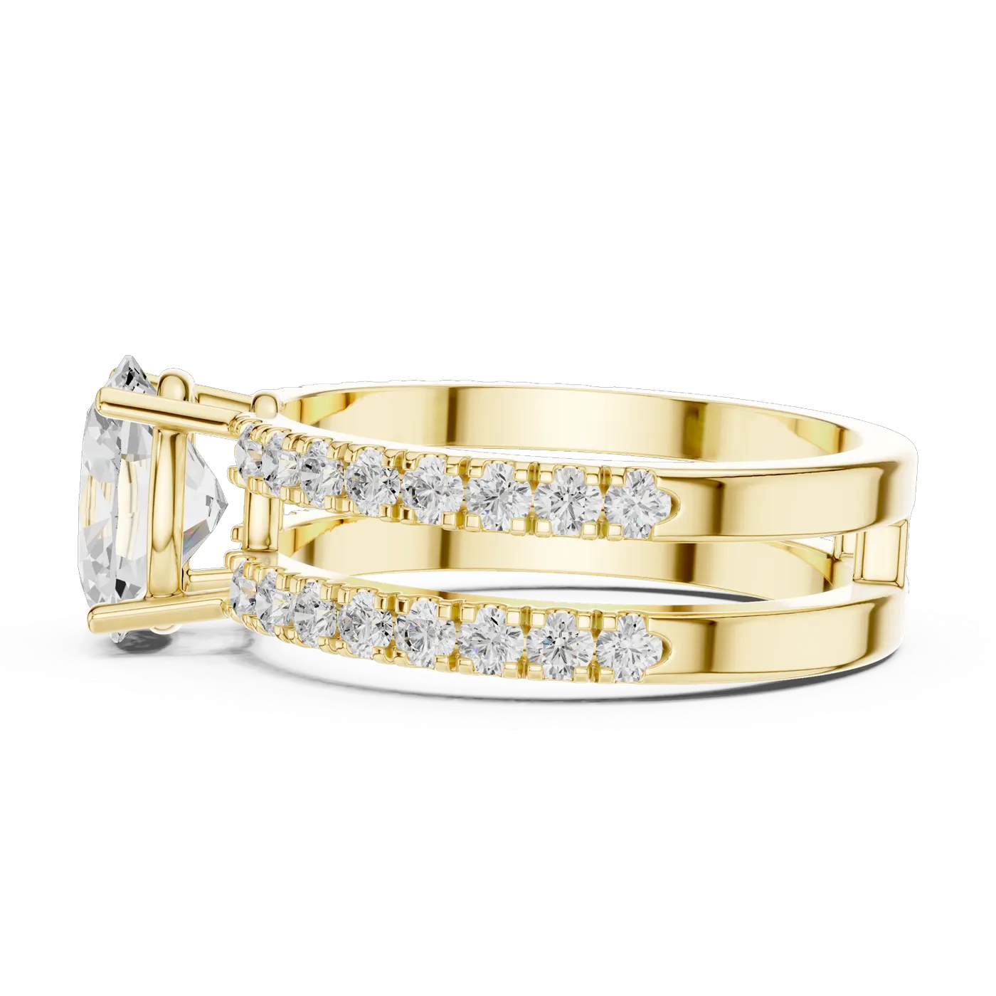 Bague de fiançailles Magnolia 1,15 ct en or jaune 18 carats, diamant ovale, vue 3